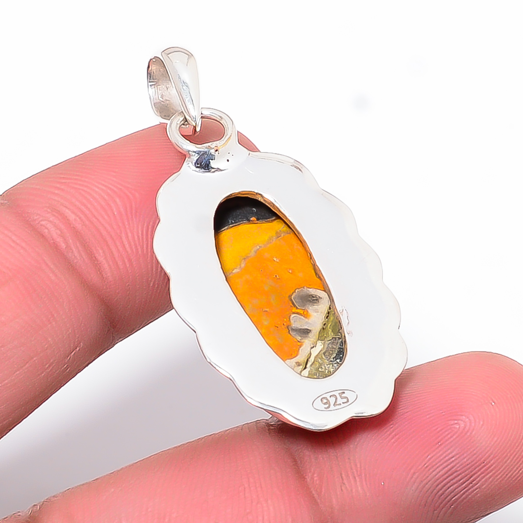 Bumble Bee Jasper - Indonesia 925 Solid Sterling Silver Pendant