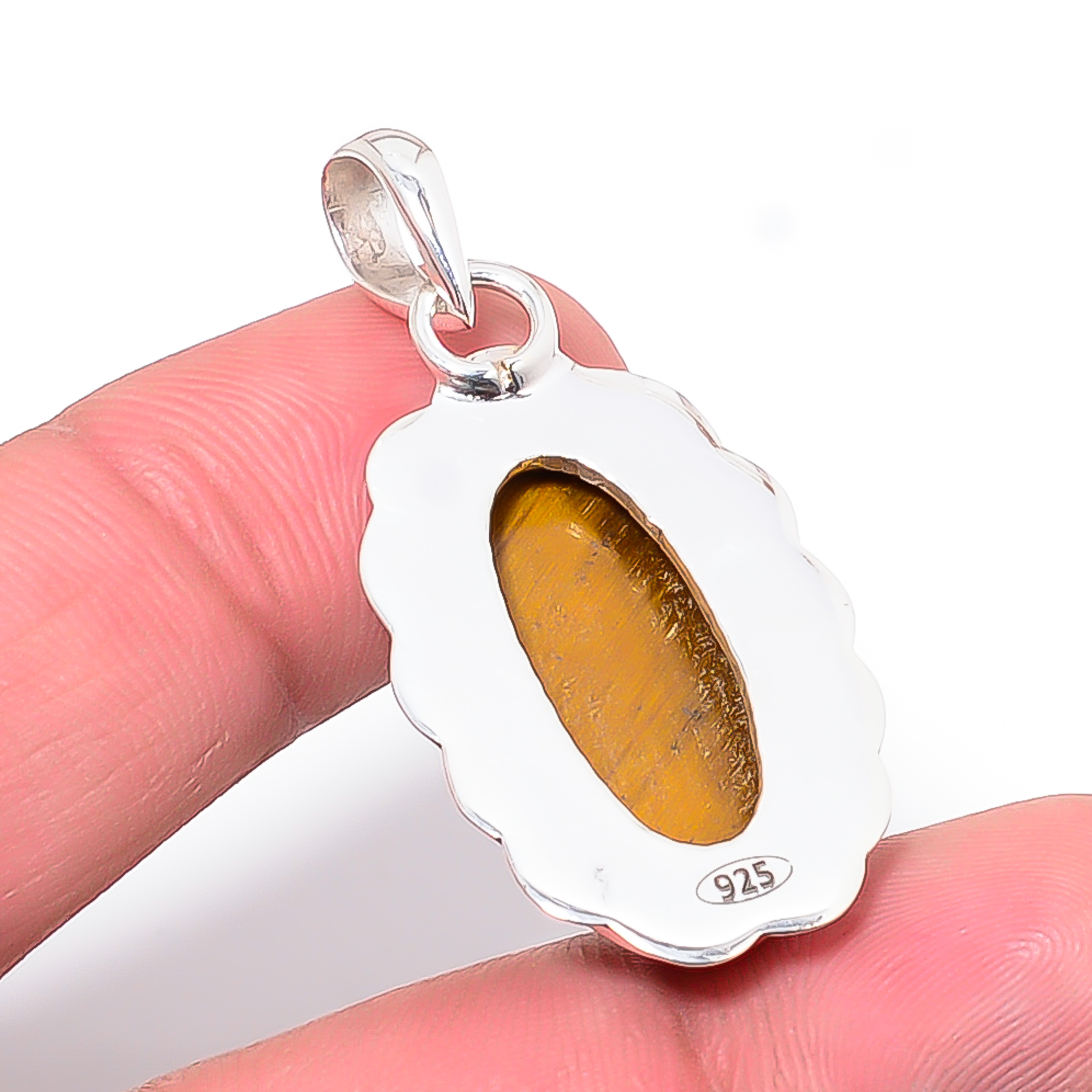 Yellow Tiger Eye - South Africa 925 Solid Sterling Silver Pendant