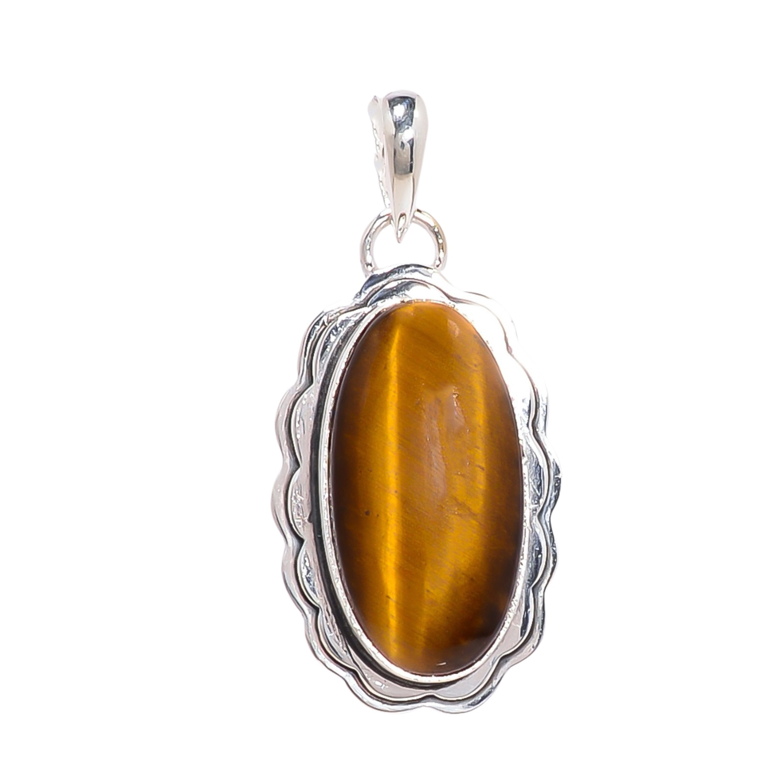 Yellow Tiger Eye - South Africa 925 Solid Sterling Silver Pendant