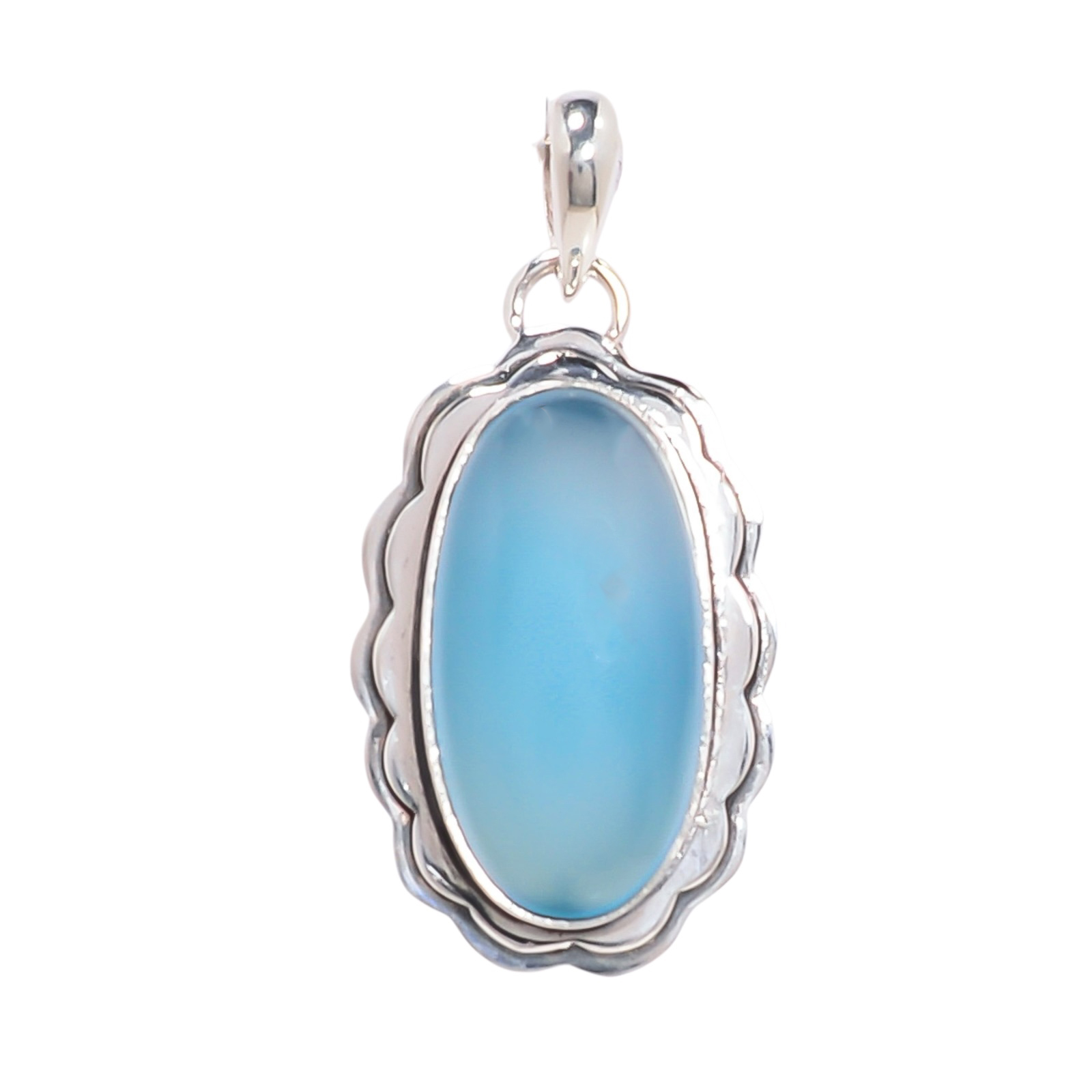 Chalcedony - Brazil 925 Solid Sterling Silver Pendant