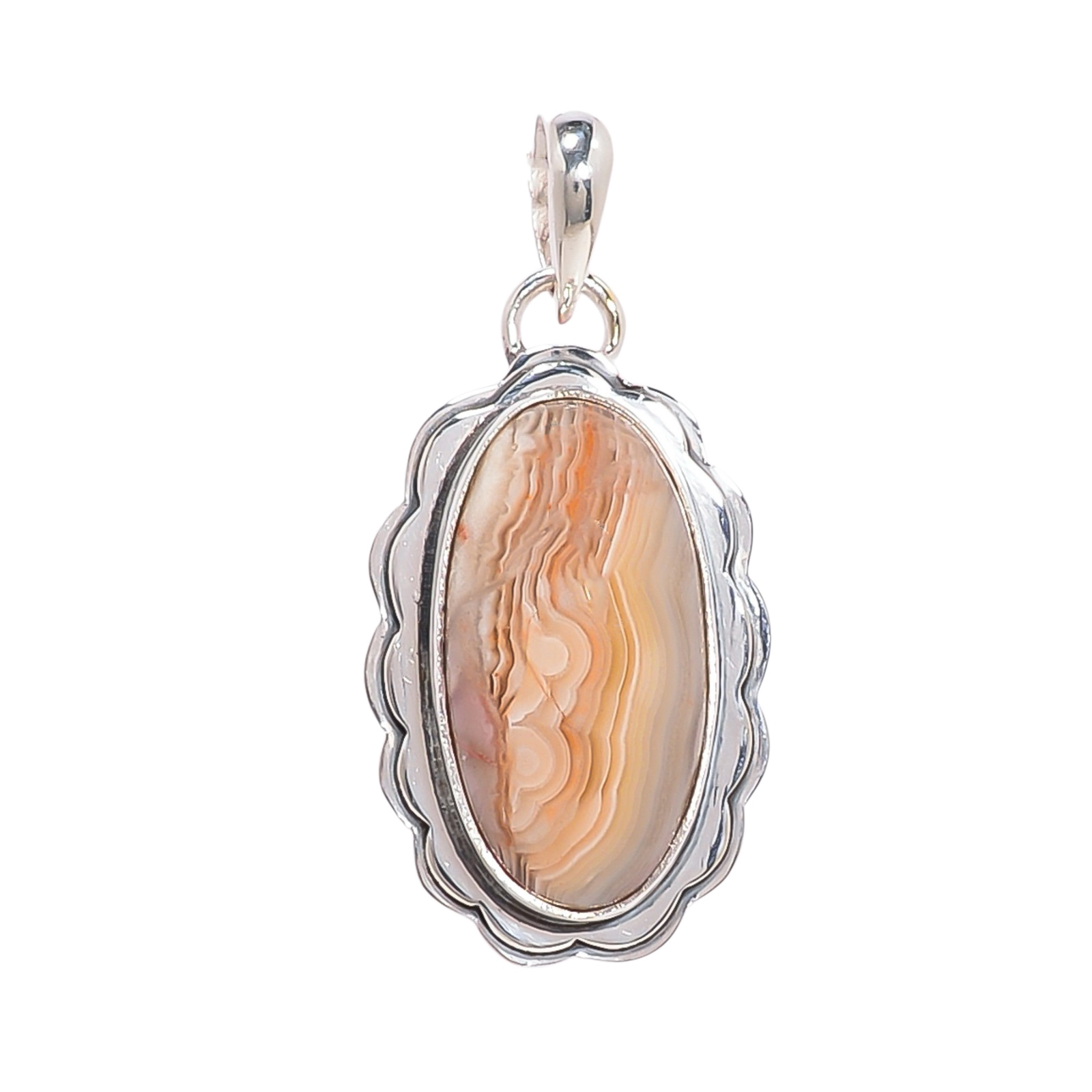 Crazy Lace Agate - Australia 925 Solid Sterling Silver Pendant