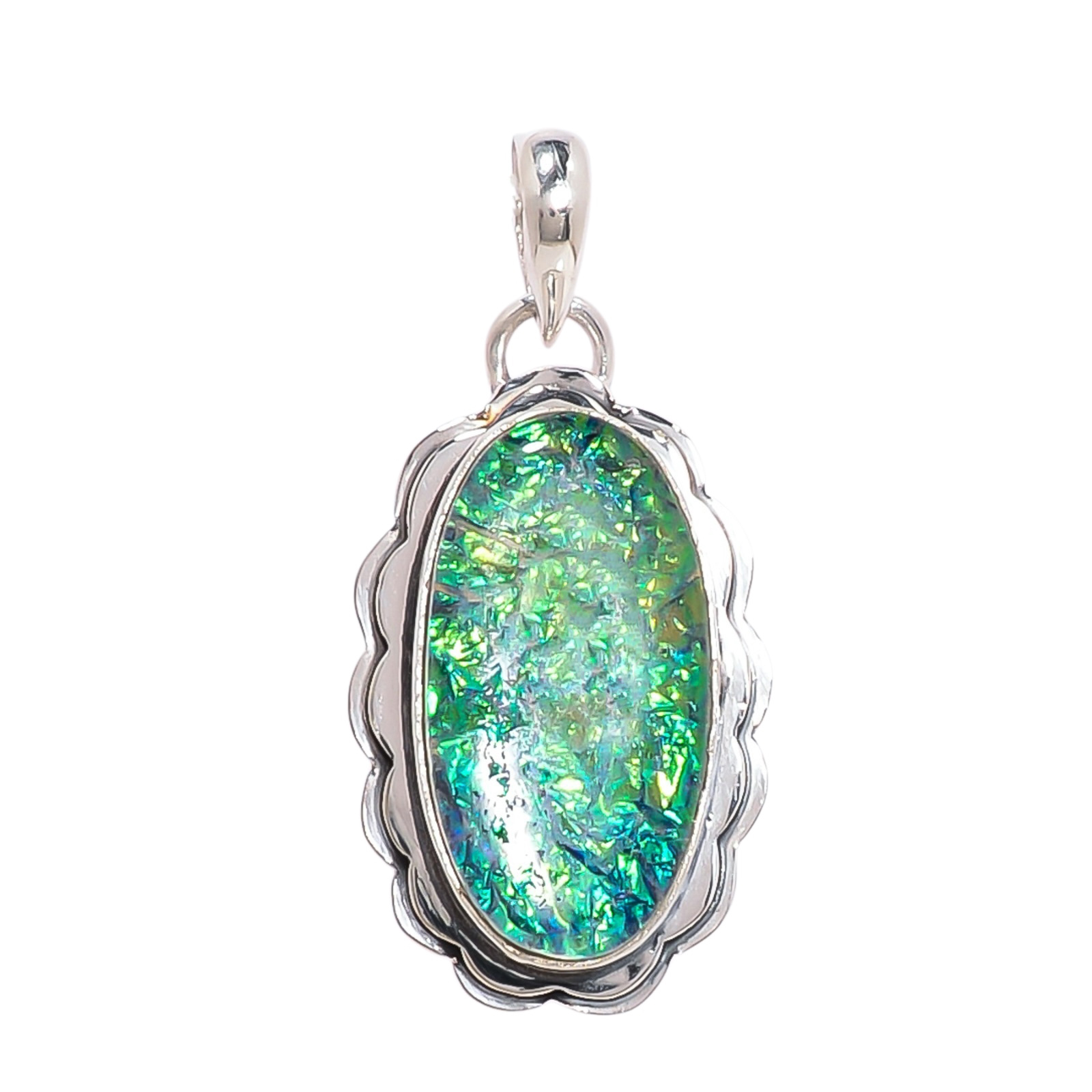 Triplet Opal - Simulated 925 Solid Sterling Silver Pendant