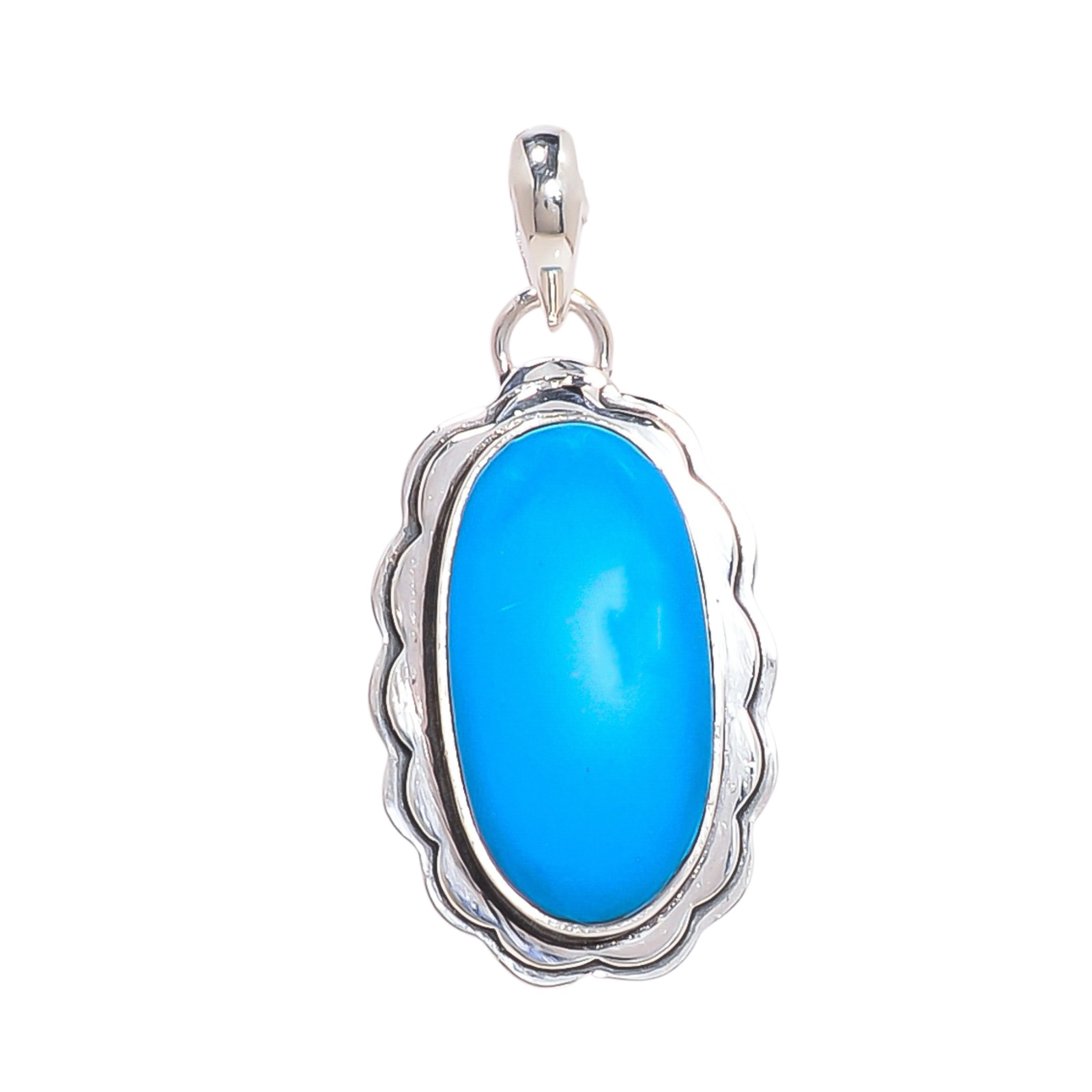 Sleeping Beauty Turquoise - Simulated 925 Solid Sterling Silver Pendant