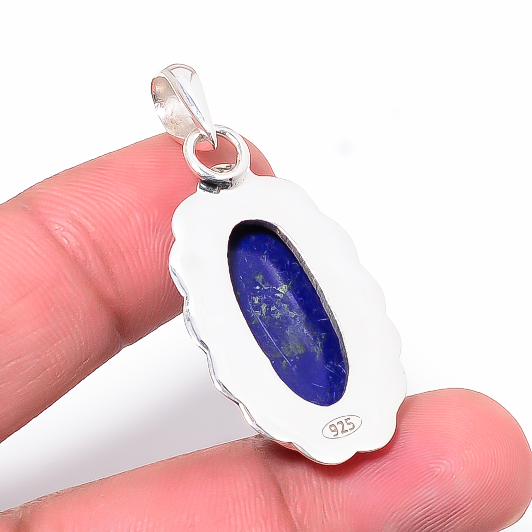 Lapis Lazuli - Simulated 925 Solid Sterling Silver Pendant