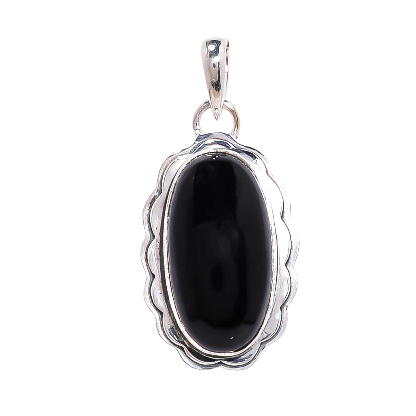 Black Onyx - Brazil 925 Solid Sterling Silver Pendant