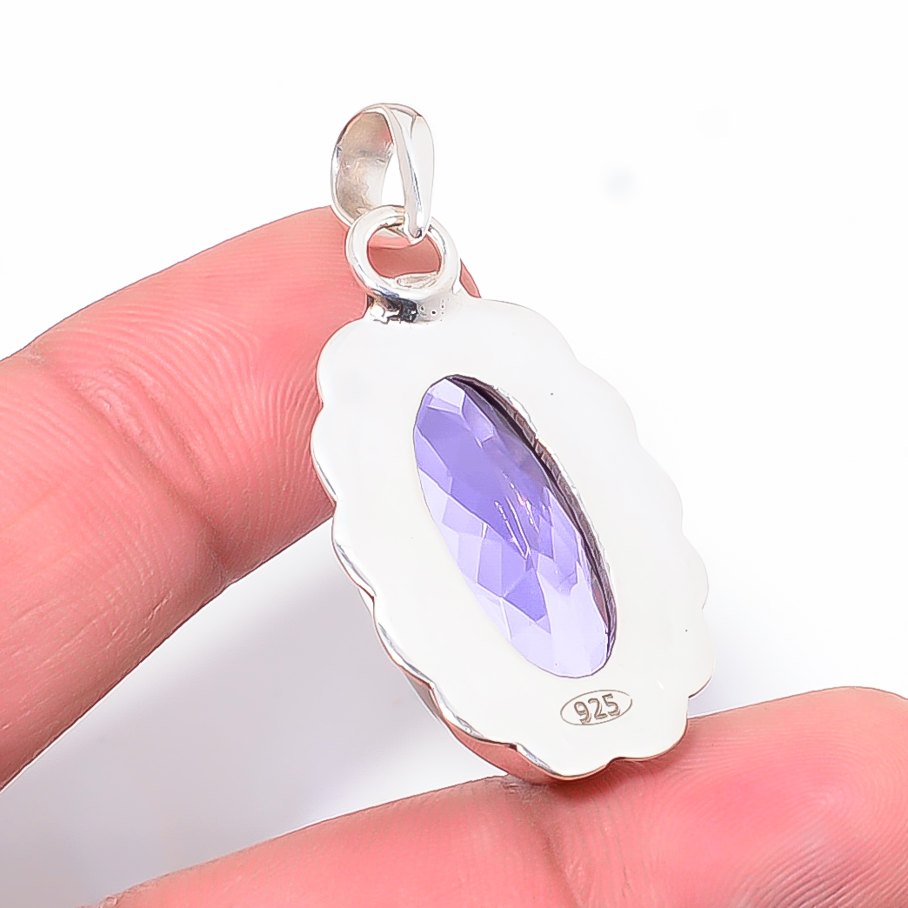 Colour Changing Alexandrite - Simulated 925 Solid Sterling Silver Pendant