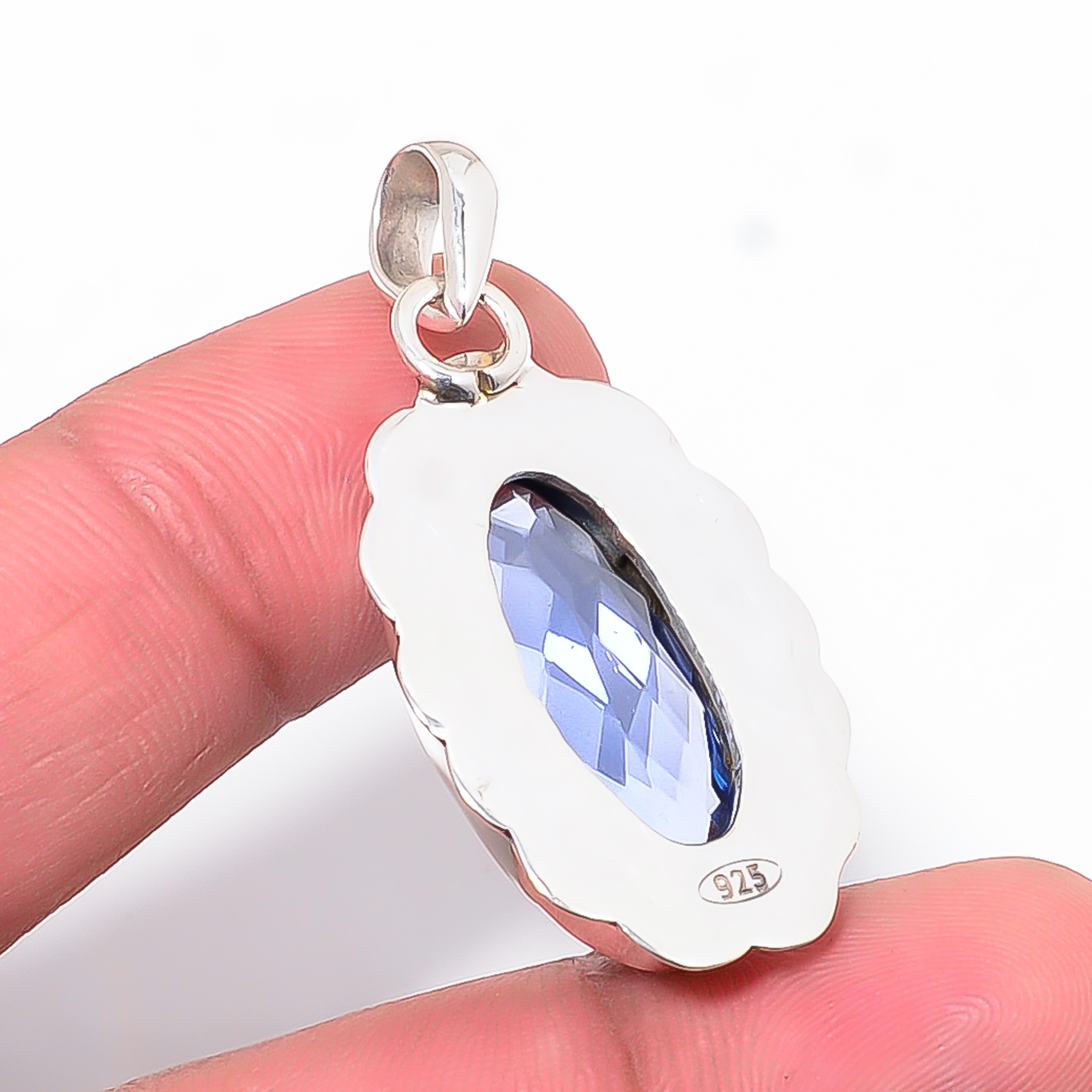 Tanzanite - Simulated 925 Solid Sterling Silver Pendant