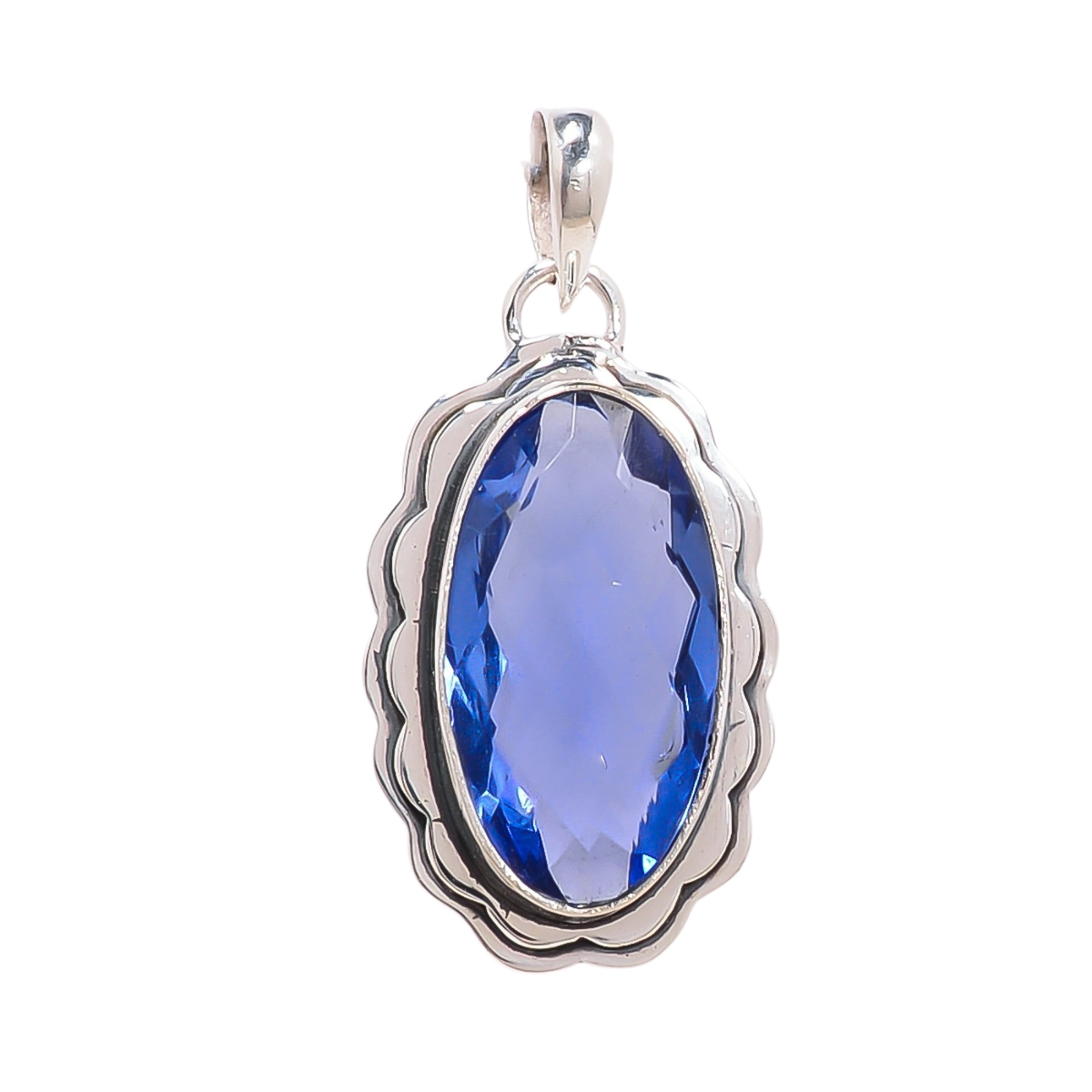 Tanzanite - Simulated 925 Solid Sterling Silver Pendant
