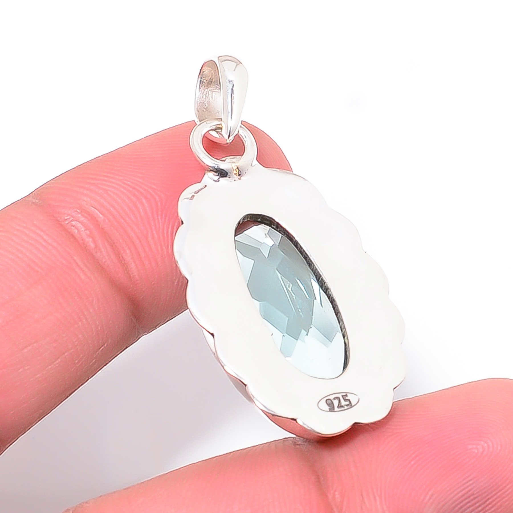 Apatite - Simulated 925 Solid Sterling Silver Pendant