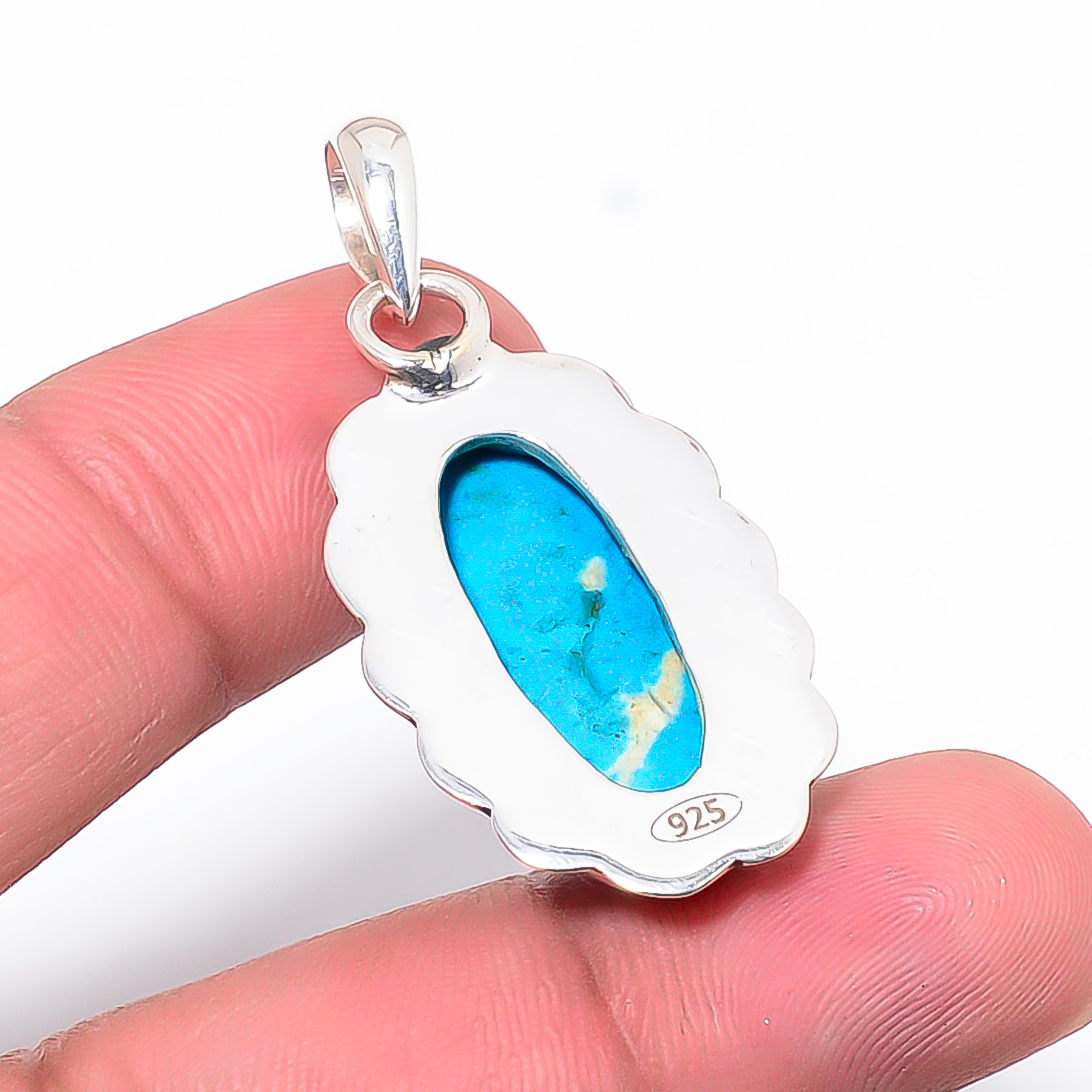 Magnesite Turquoise 925 Solid Sterling Silver Pendant