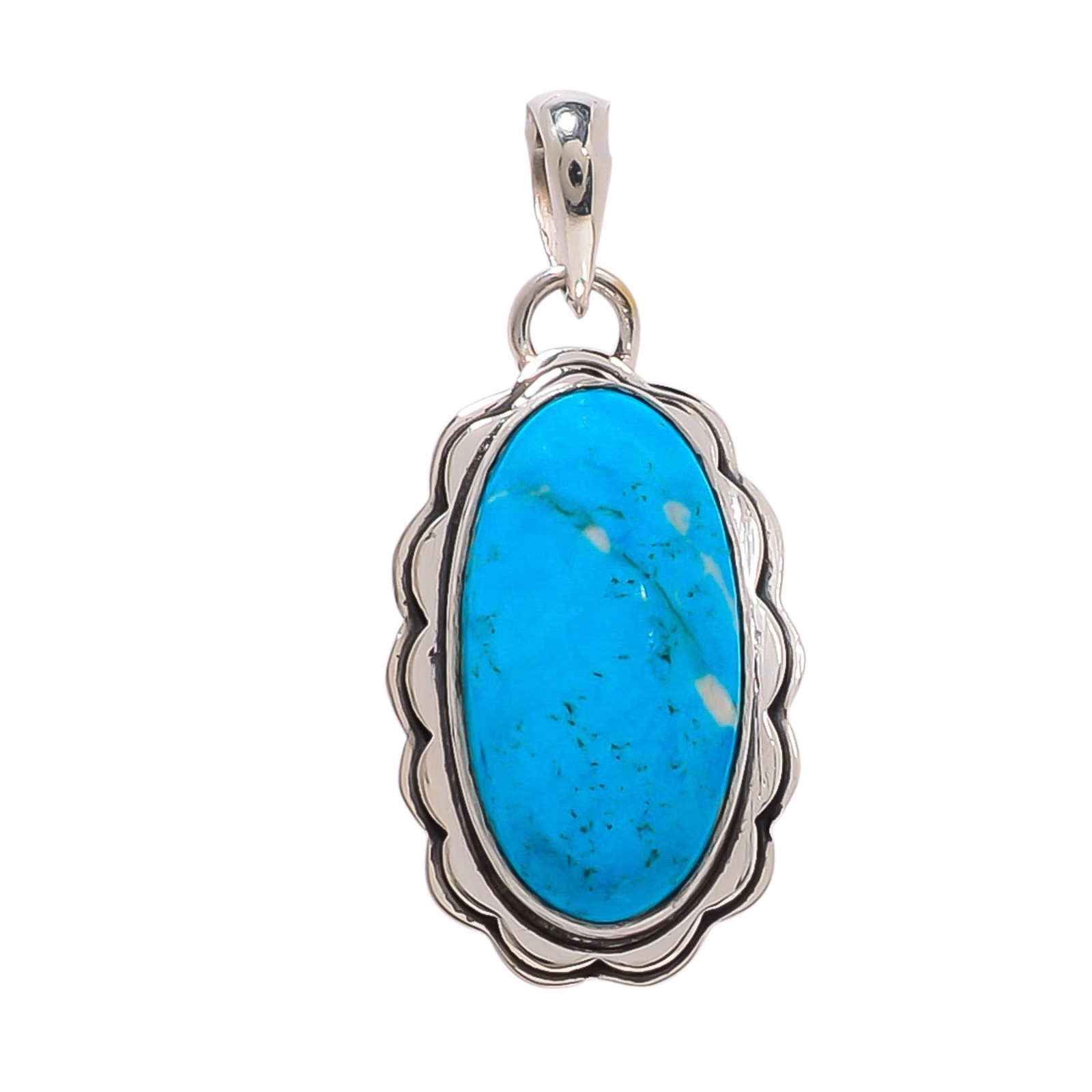 Magnesite Turquoise 925 Solid Sterling Silver Pendant