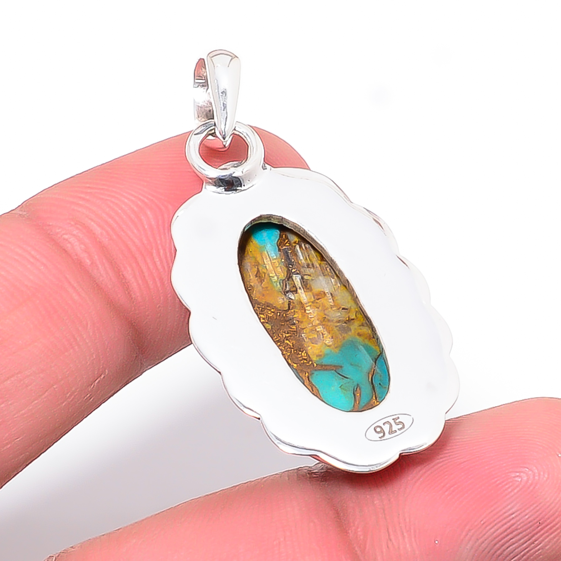 Copper Turquoise - Pilot Mountain 925 Solid Sterling Silver Pendant