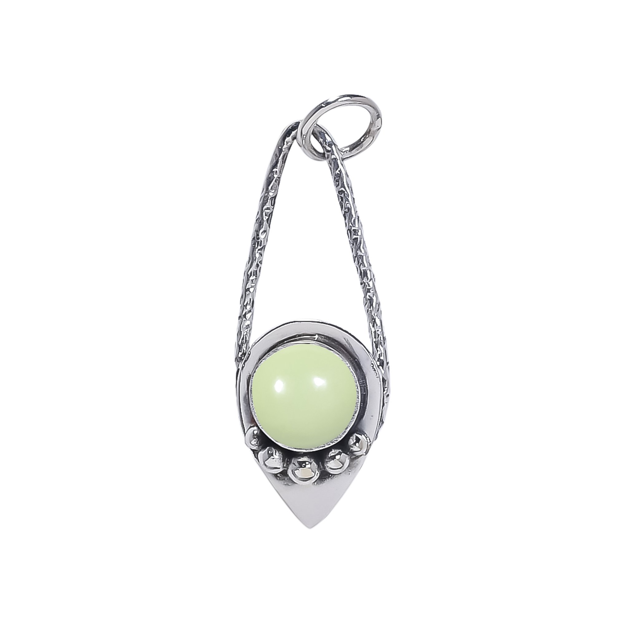 Lemon Chrysoprase - Australia 925 Solid Sterling Silver Pendant