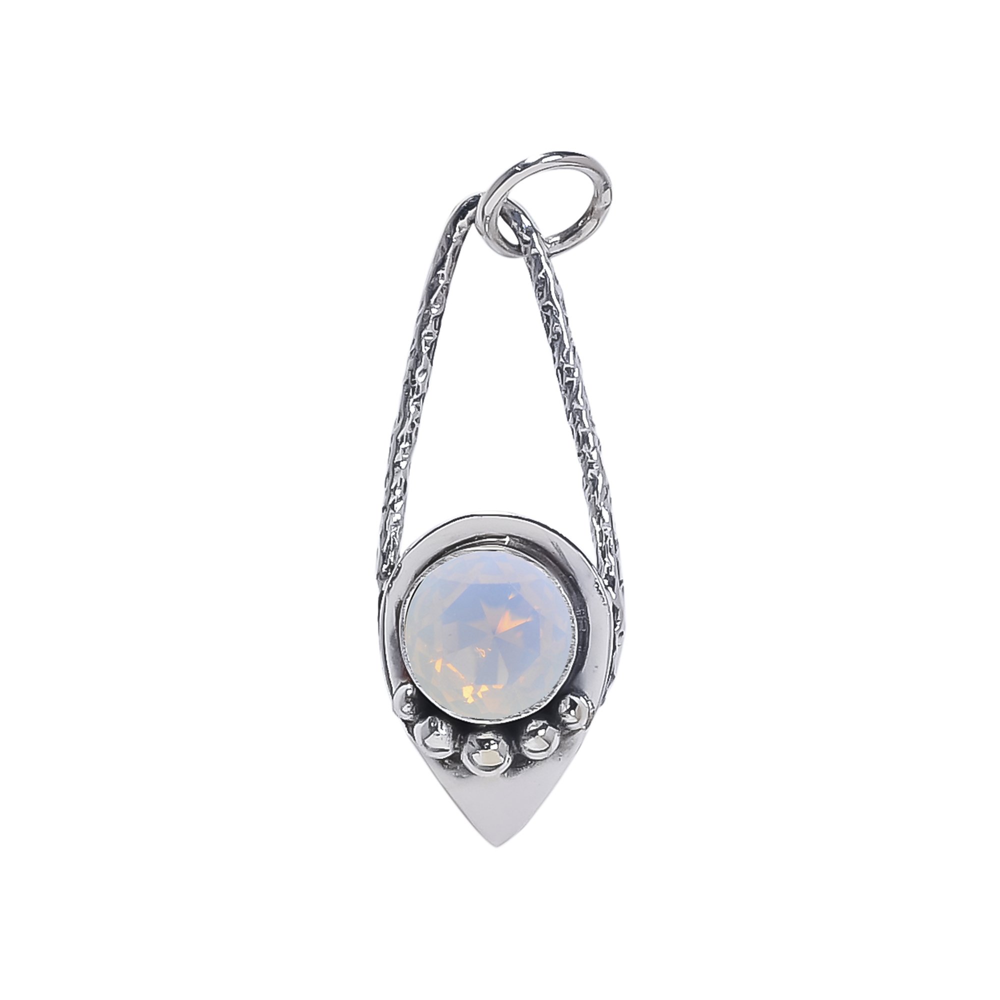 Milky Opal - Simulated 925 Solid Sterling Silver Pendant