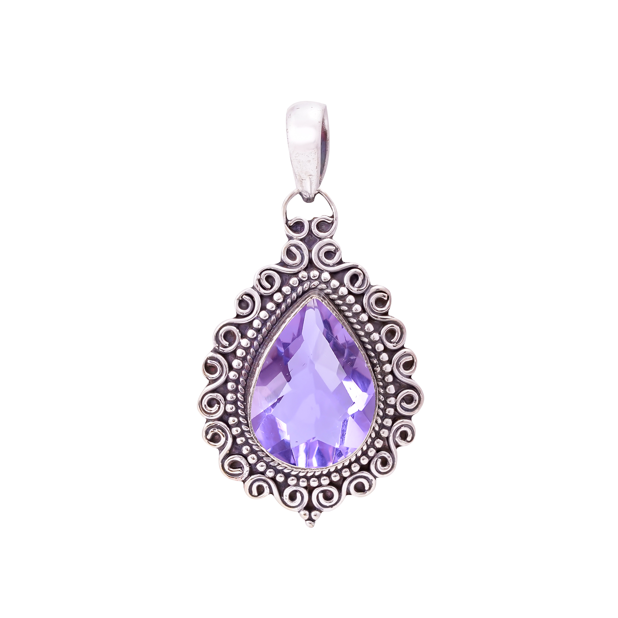 Colour Changing Alexandrite - Simulated 925 Solid Sterling Silver Pendant