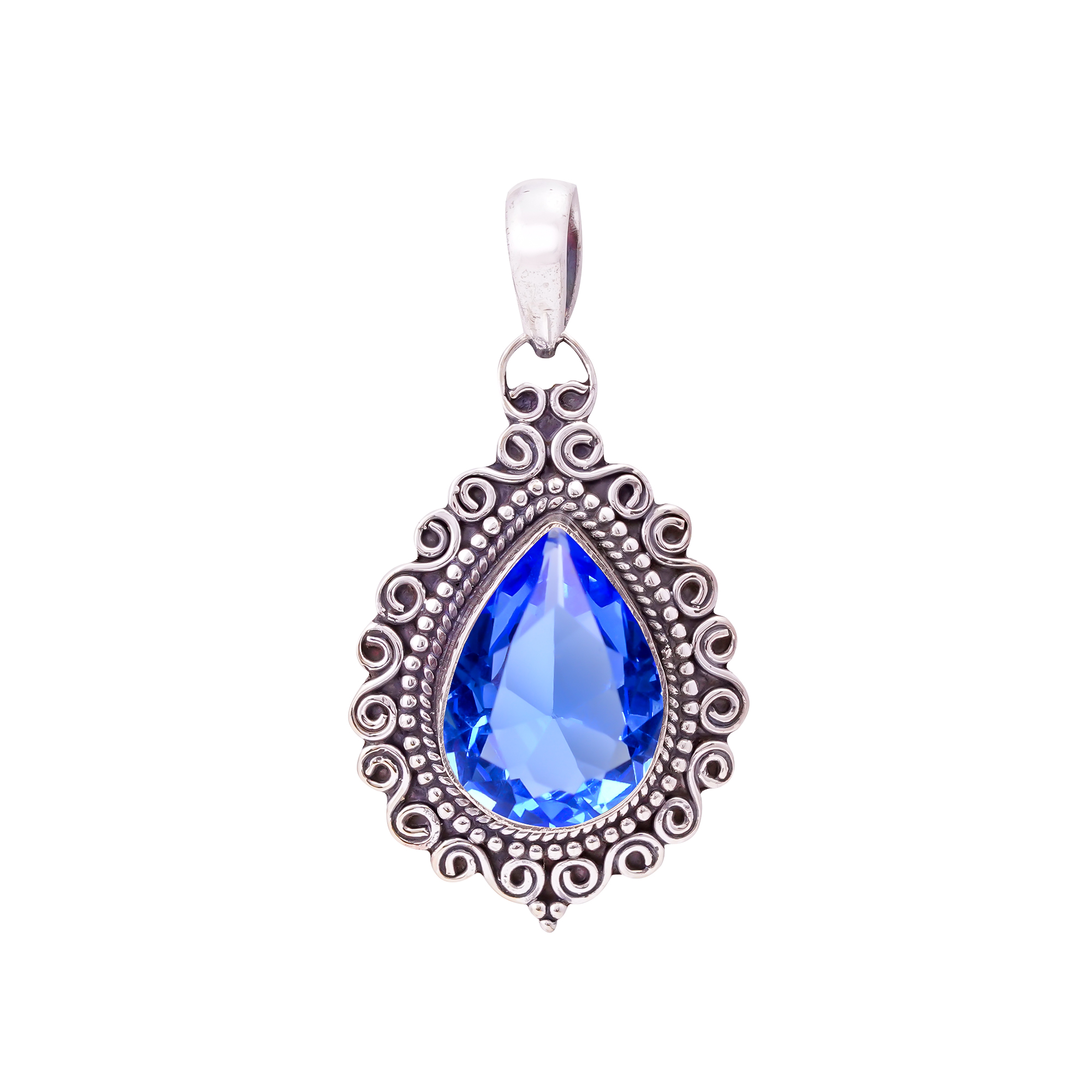 Tanzanite - Simulated 925 Solid Sterling Silver Pendant