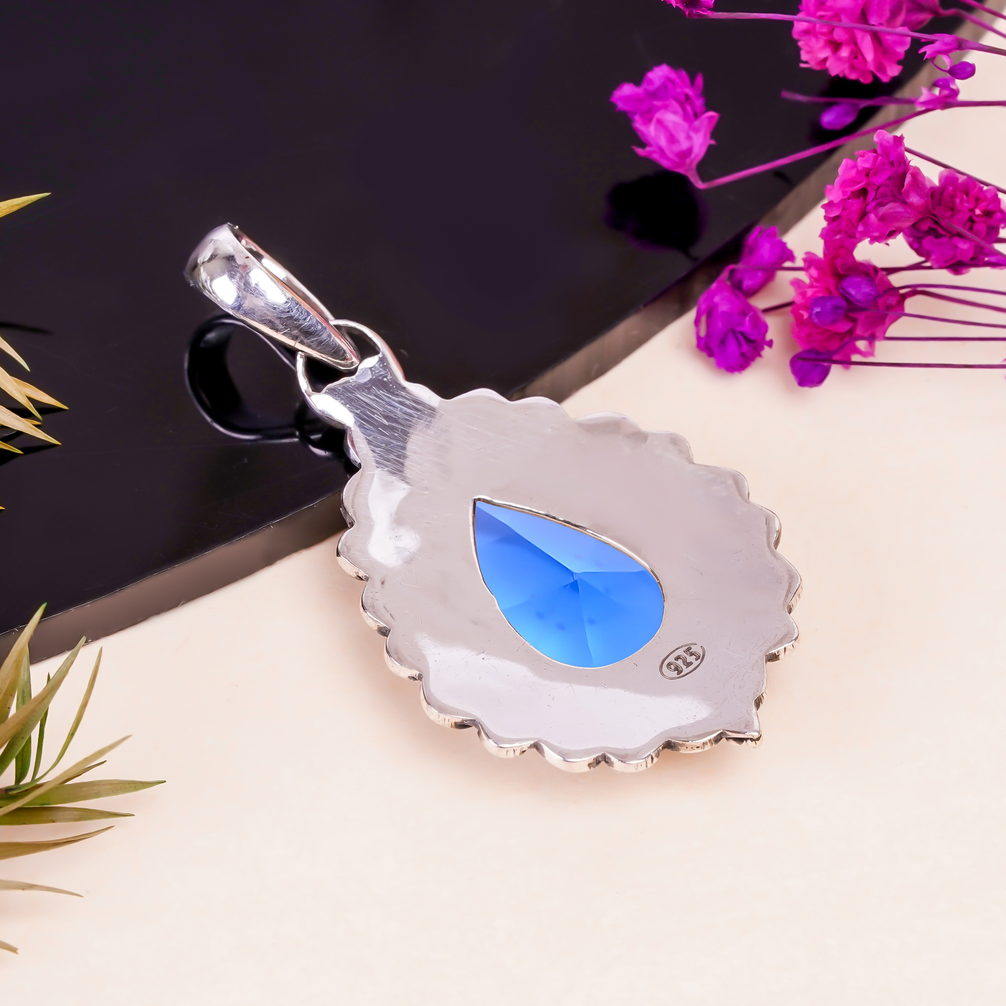 Tanzanite - Simulated 925 Solid Sterling Silver Pendant