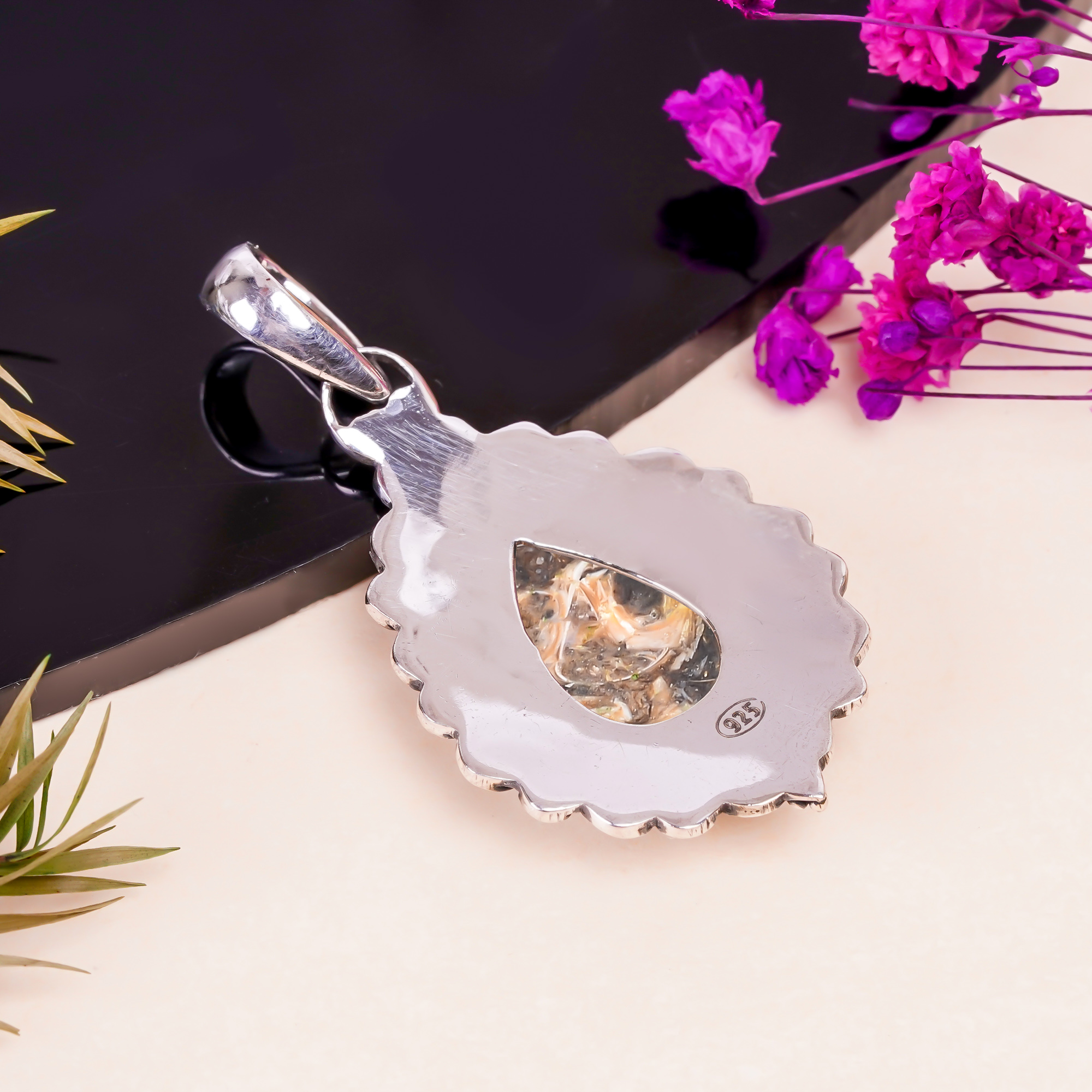 Turritella Agate - Wyoming 925 Solid Sterling Silver Pendant