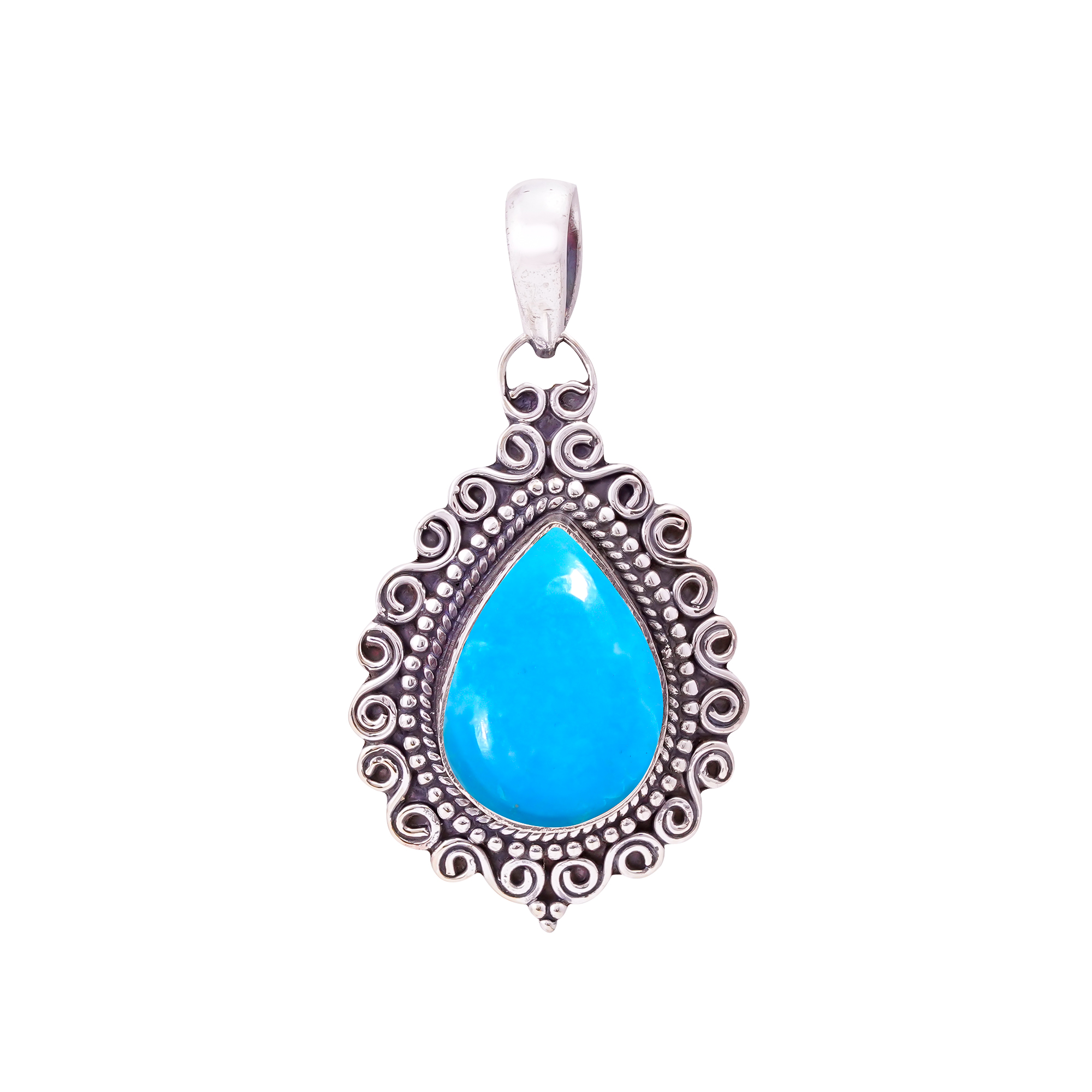 Magnesite Turquoise 925 Solid Sterling Silver Pendant