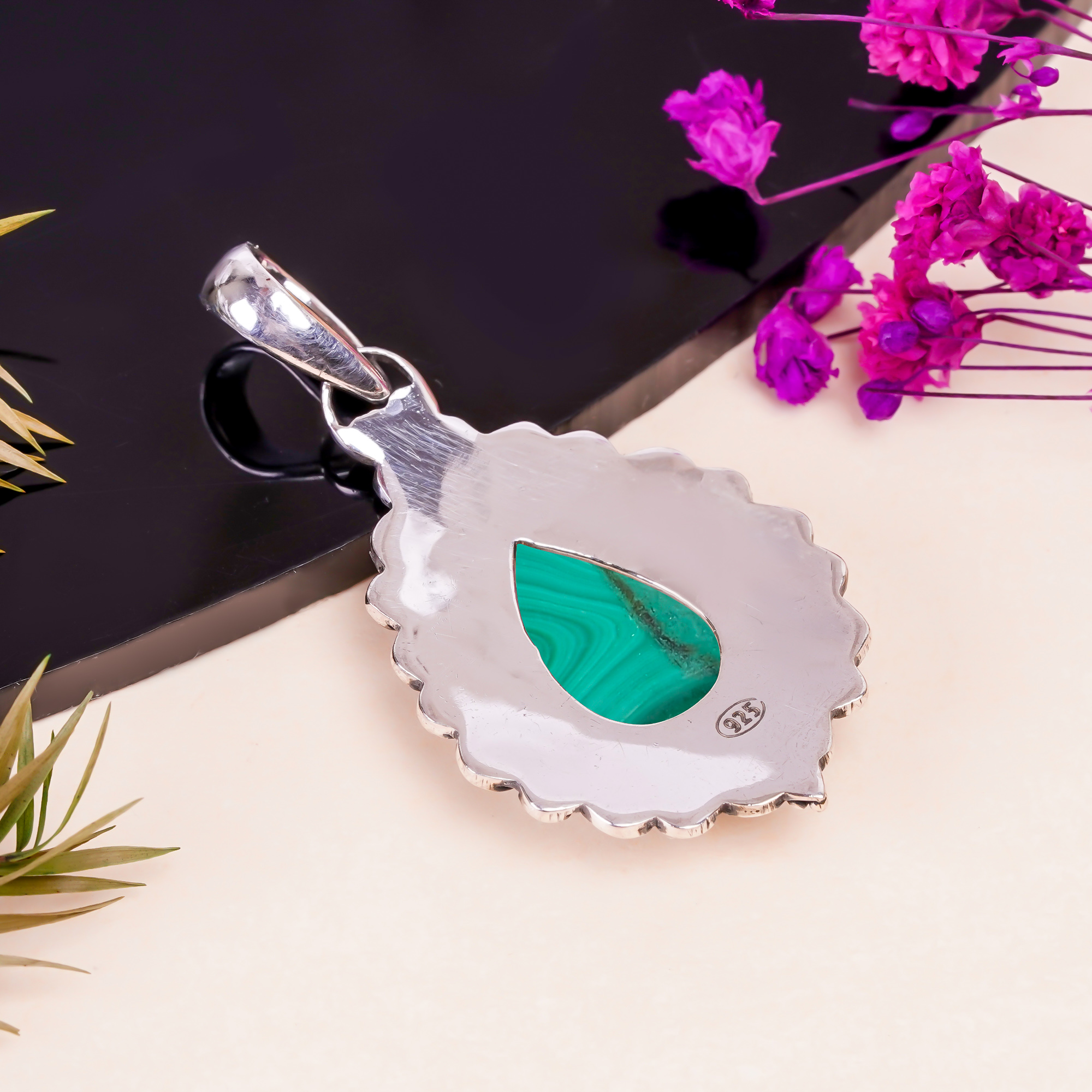Malachite - Congo 925 Solid Sterling Silver Pendant