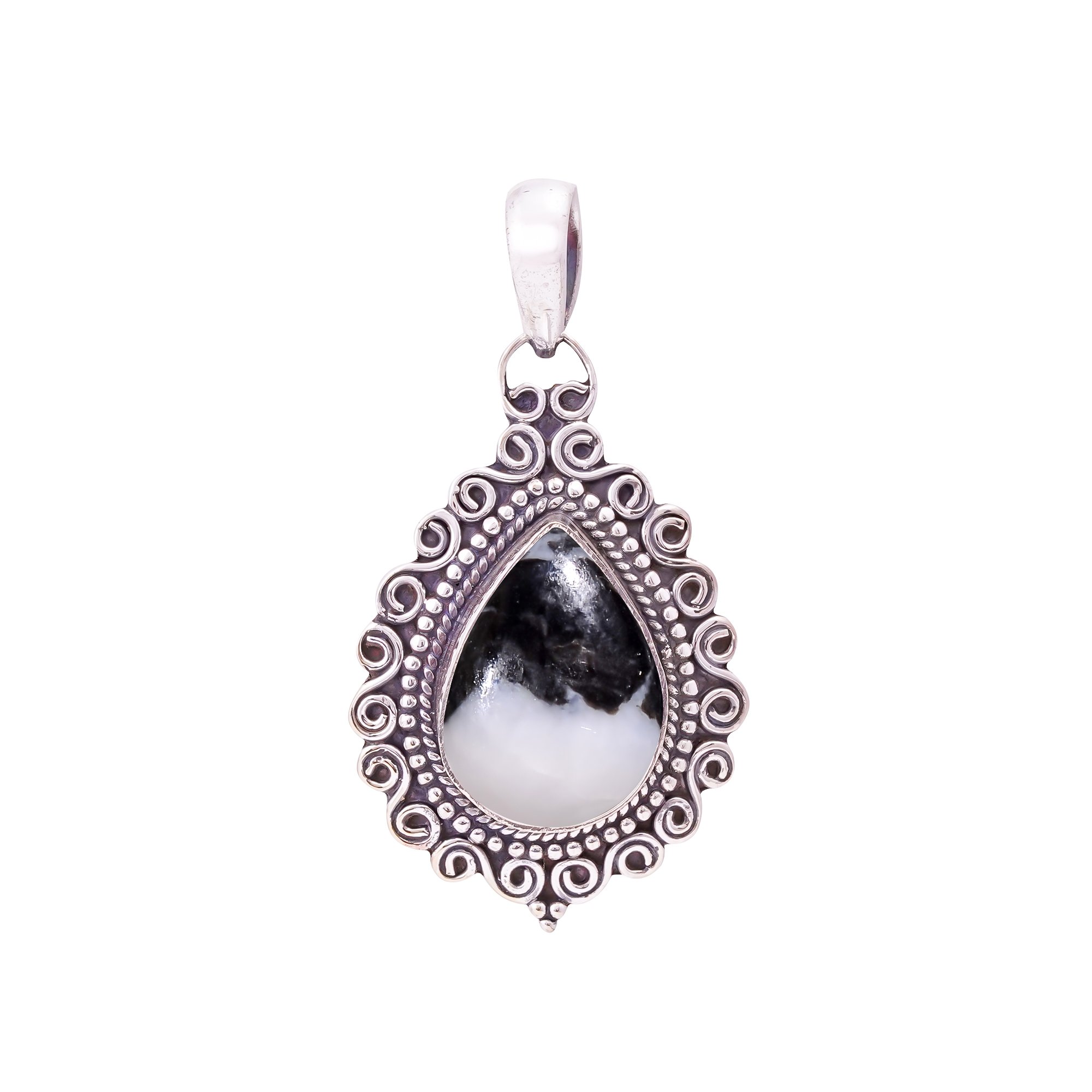 White Buffalo Turquoise - Nevada 925 Solid Sterling Silver Pendant