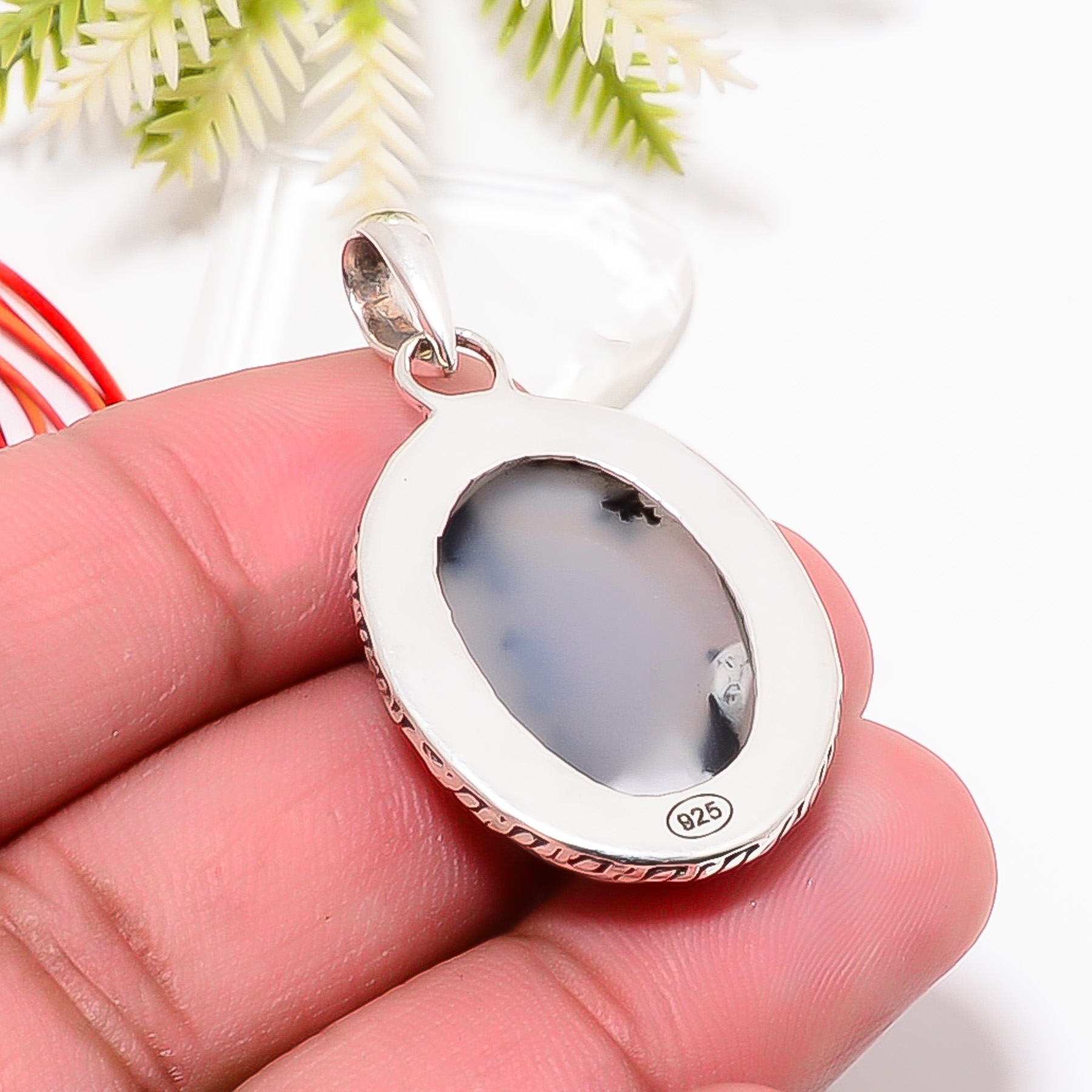 Dendritic Agate - Brazil 925 Solid Sterling Silver Pendant