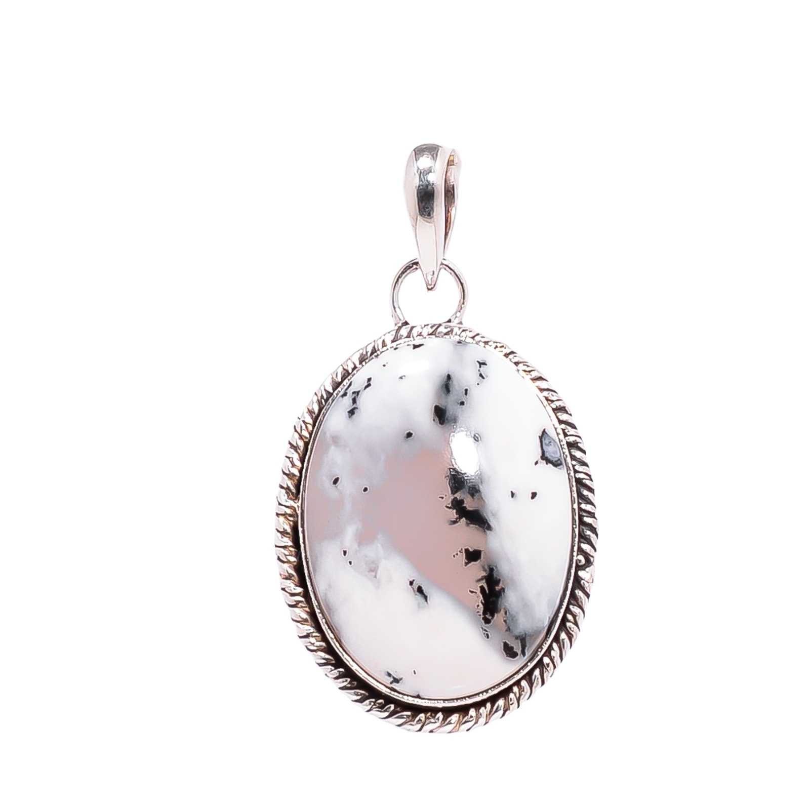 Dendritic Agate - Brazil 925 Solid Sterling Silver Pendant