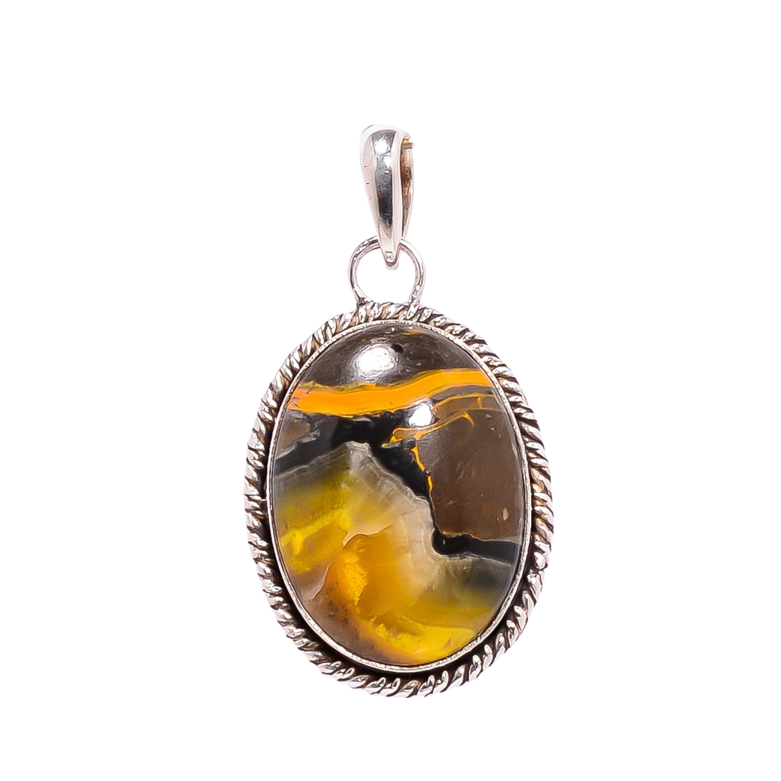 Bumble Bee Jasper - Indonesia 925 Solid Sterling Silver Pendant
