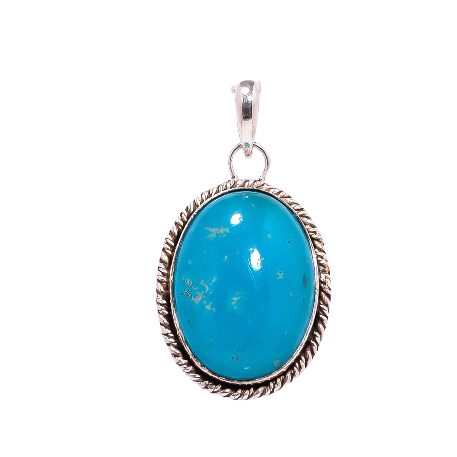 Hemimorphite - Vieille Montagne 925 Solid Sterling Silver Pendant