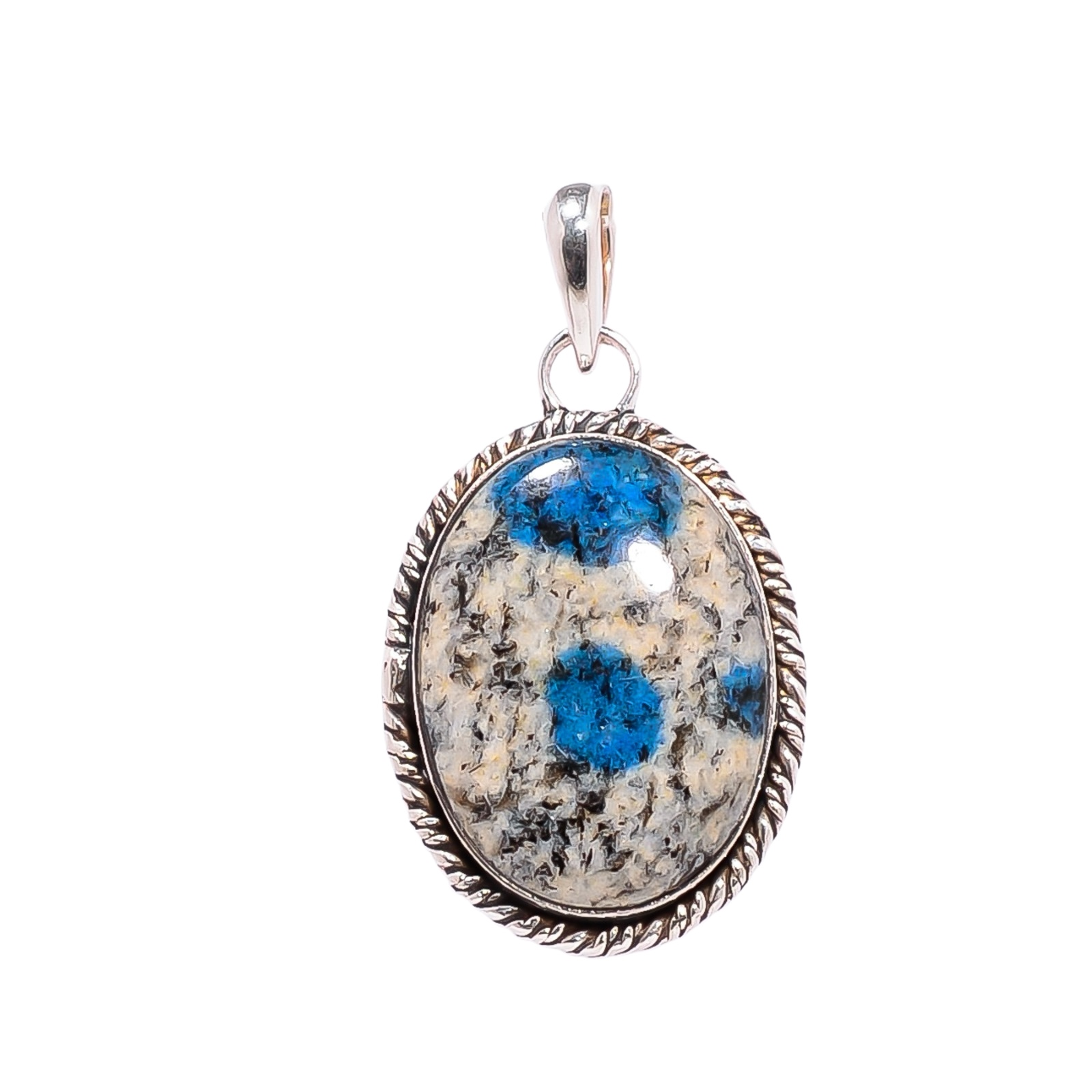 K2 Blue Azurite - Pakistan 925 Solid Sterling Silver Pendant