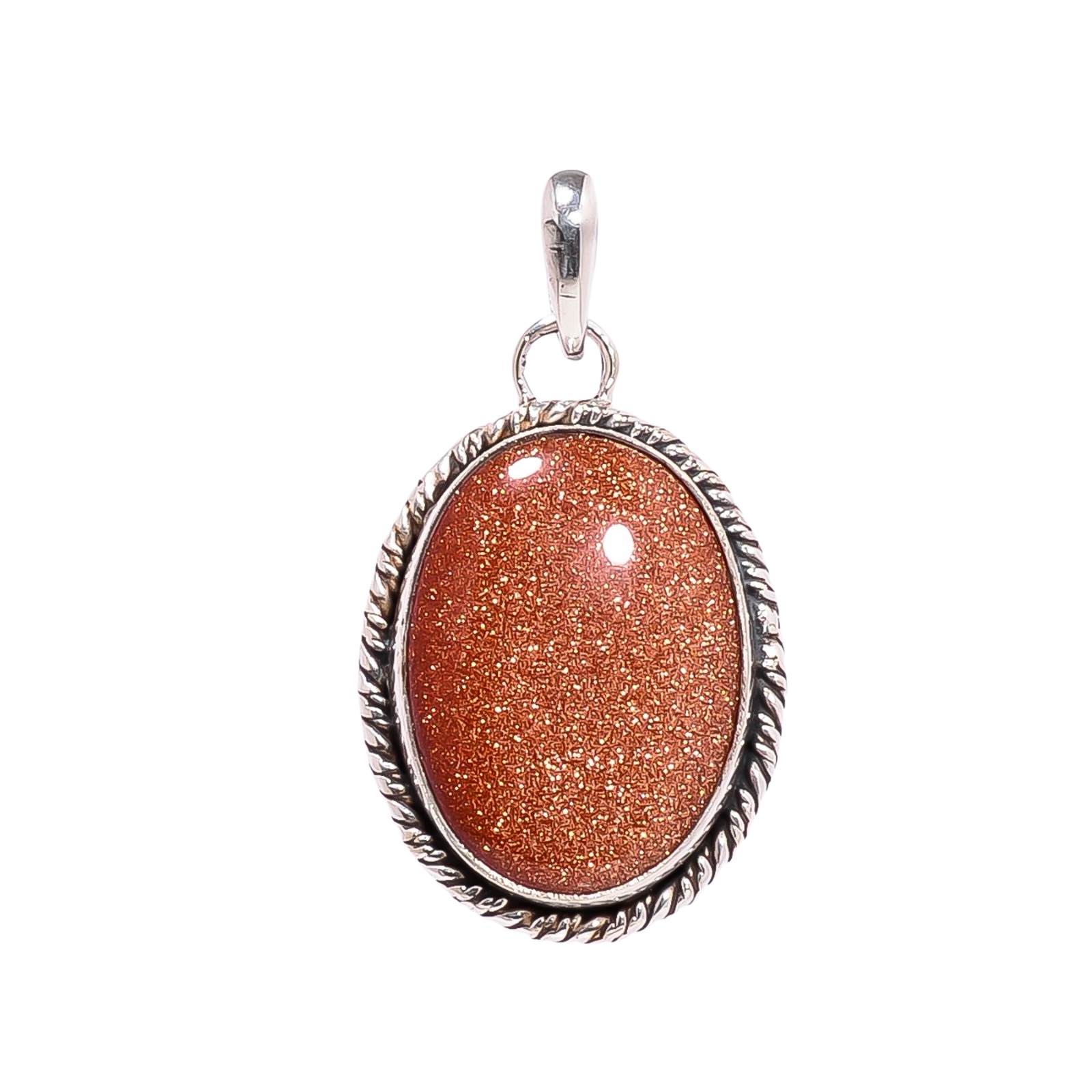 Golden Sunstone - Simulated 925 Solid Sterling Silver Pendant