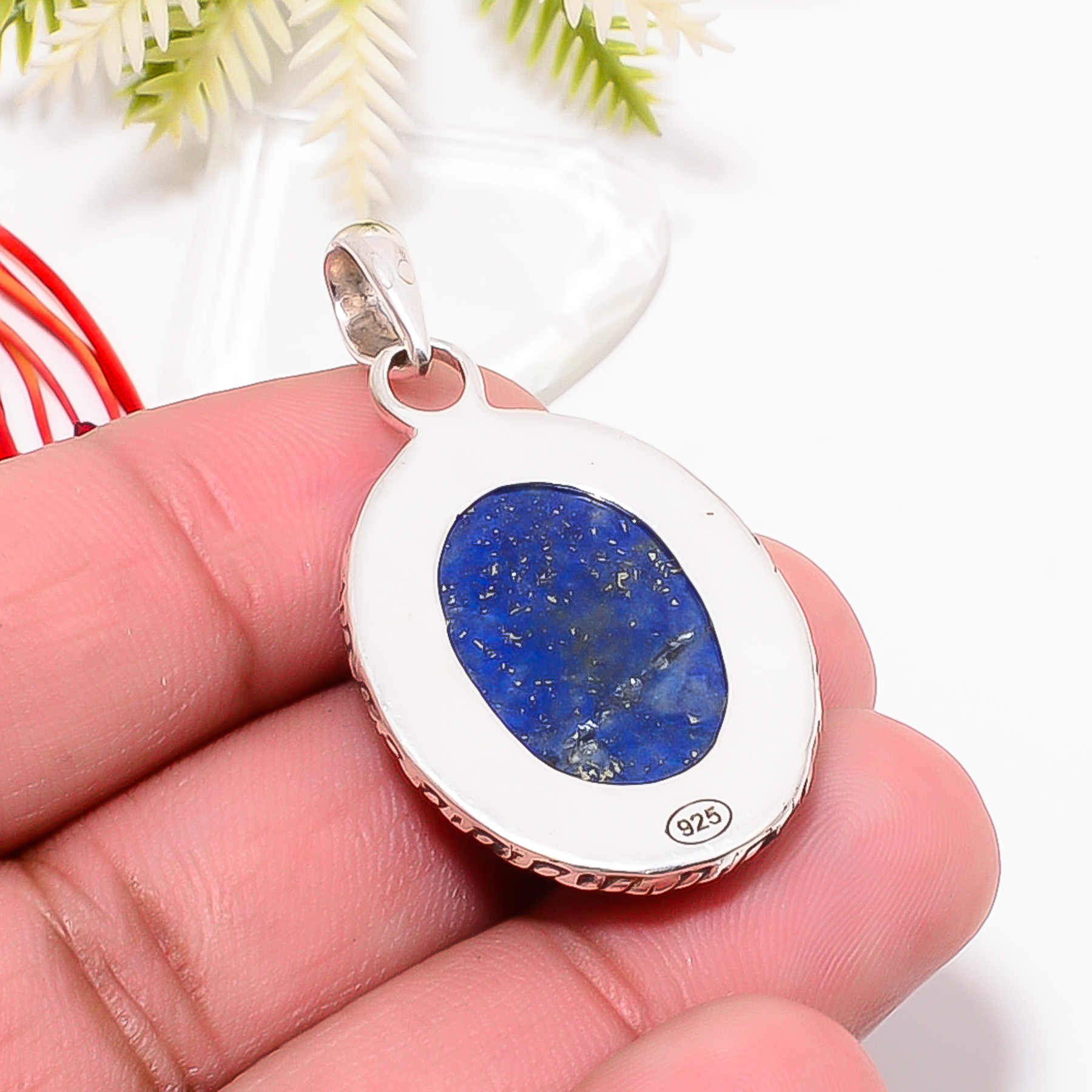 Natural Lapis Lazuli - Afghanistan 925 Solid Sterling Silver Pendant