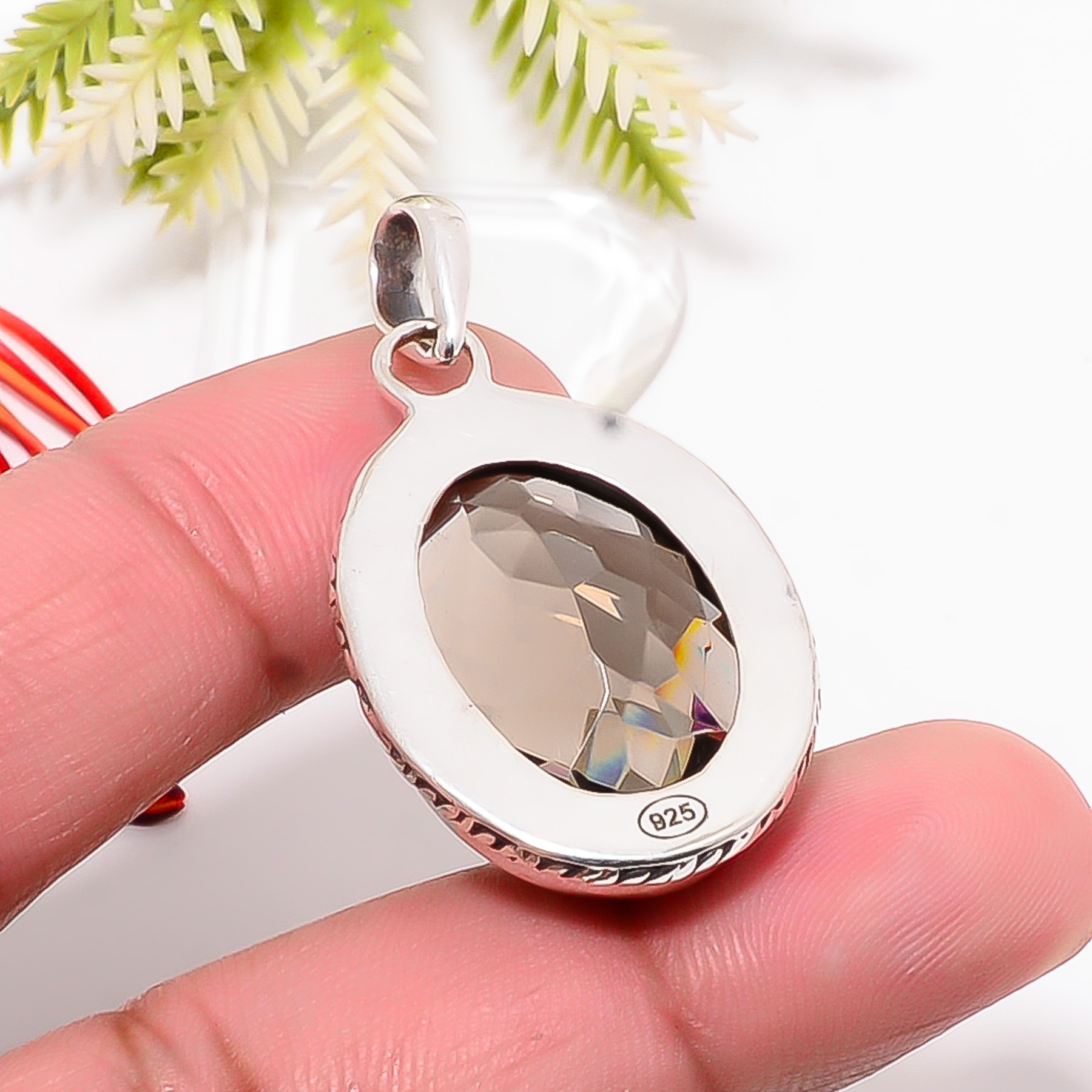 Smokey - Simulated 925 Solid Sterling Silver Pendant