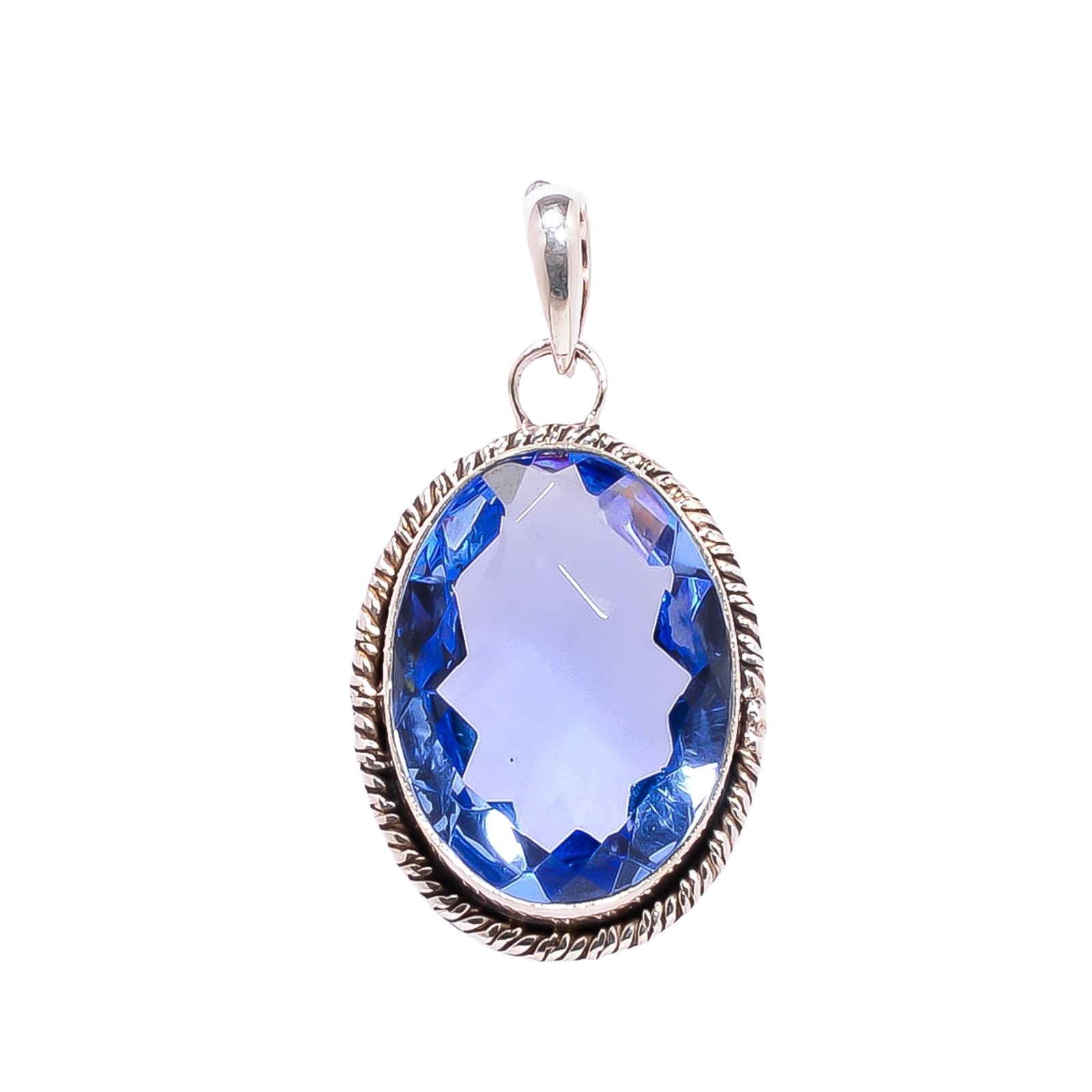 Tanzanite - Simulated 925 Solid Sterling Silver Pendant