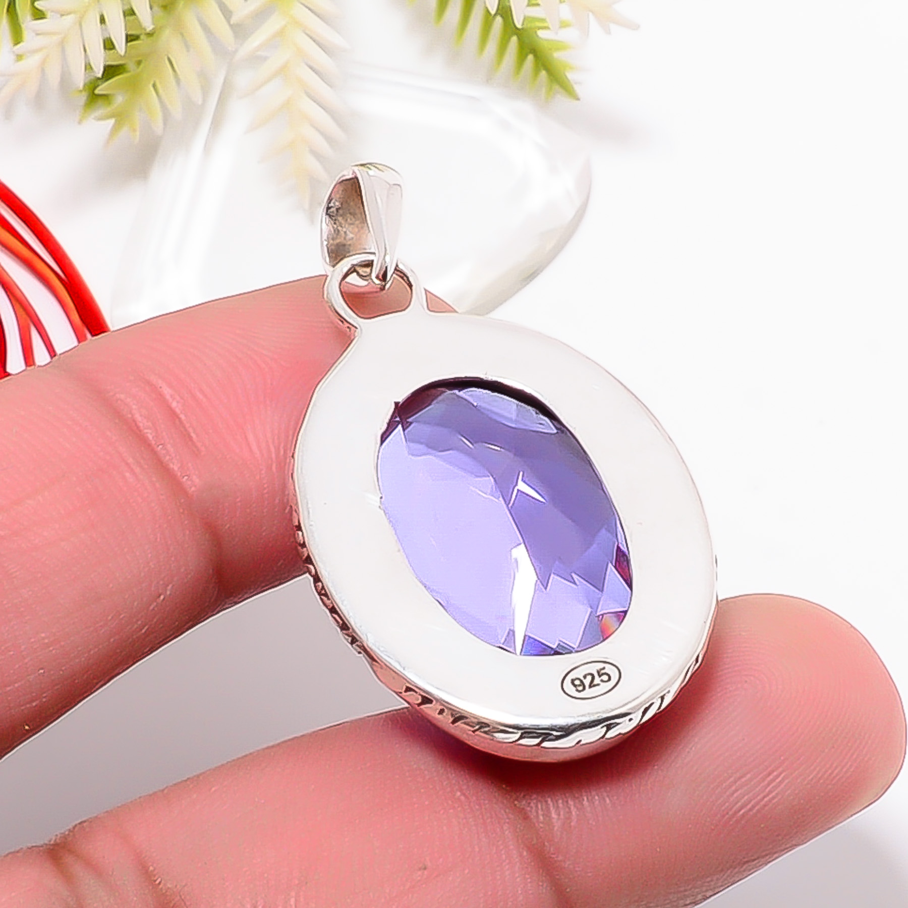 Colour Changing Alexandrite - Simulated 925 Solid Sterling Silver Pendant