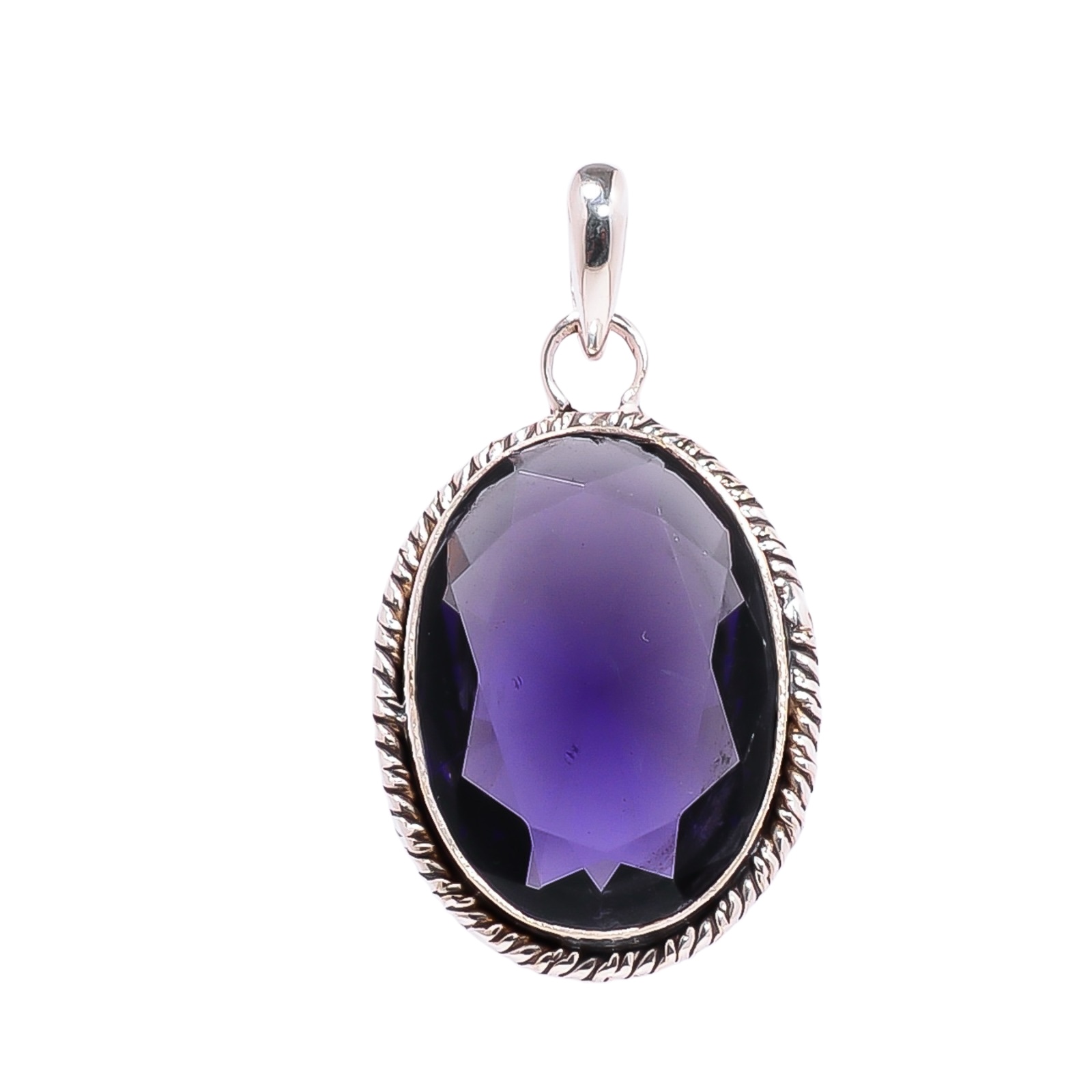 Iolite - Simulated 925 Solid Sterling Silver Pendant