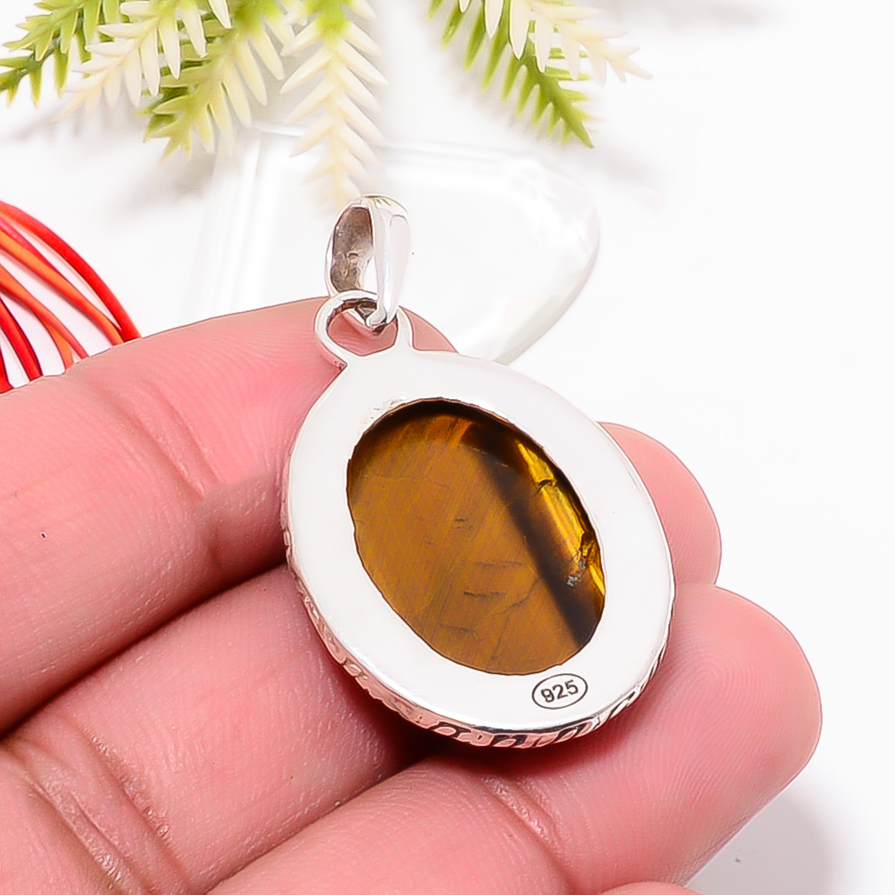 Yellow Tiger Eye - South Africa 925 Solid Sterling Silver Pendant