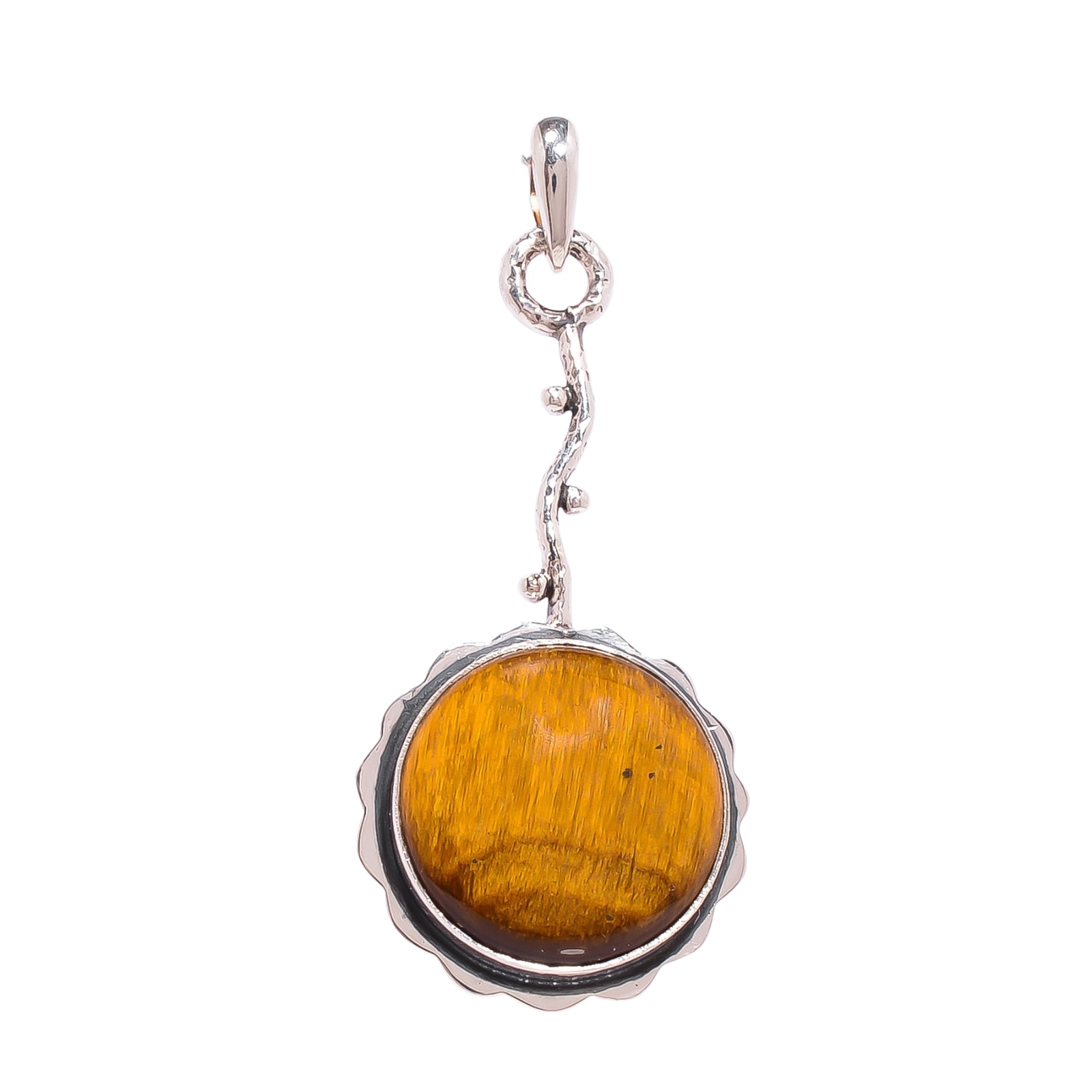 Yellow Tiger Eye - South Africa 925 Solid Sterling Silver Pendant