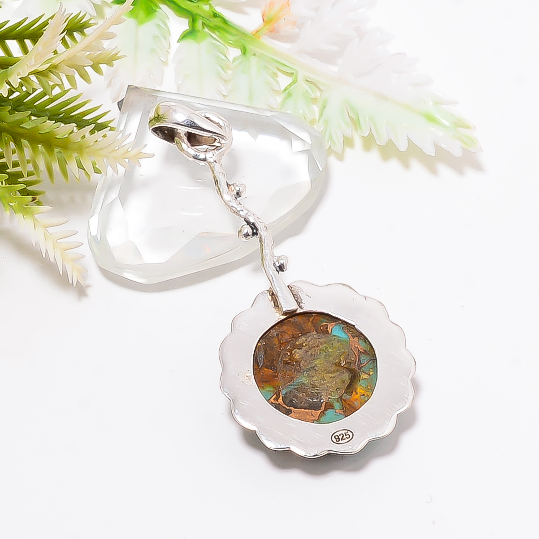 Copper Turquoise - Pilot Mountain 925 Solid Sterling Silver Pendant