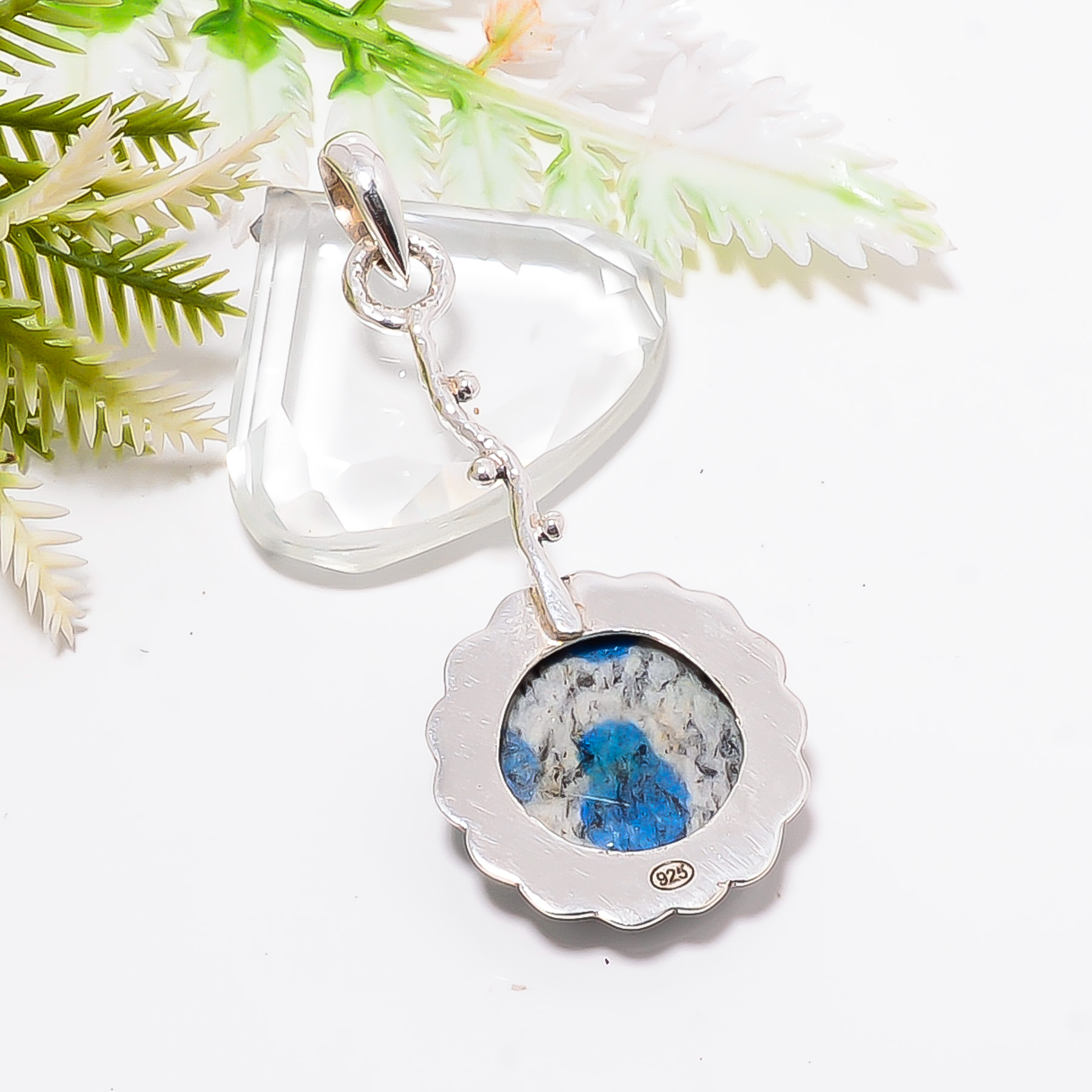 K2 Blue Azurite - Pakistan 925 Solid Sterling Silver Pendant