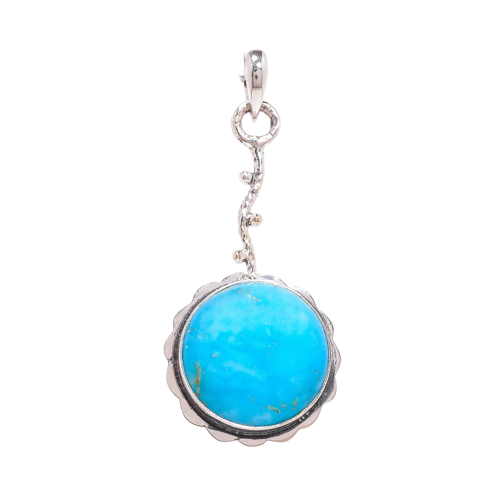 Hemimorphite - Vieille Montagne 925 Solid Sterling Silver Pendant
