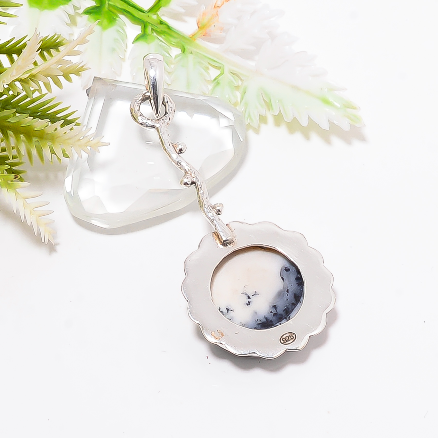 Dendritic Agate - Brazil 925 Solid Sterling Silver Pendant