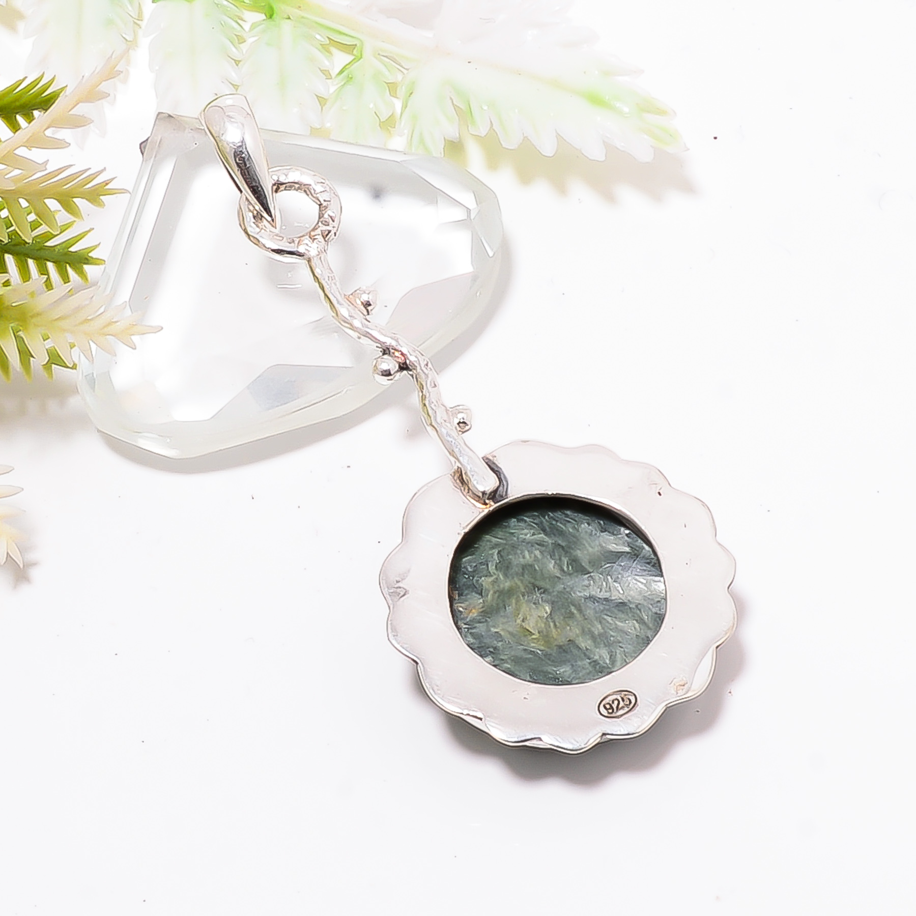 Seraphinite - Russia 925 Solid Sterling Silver Pendant