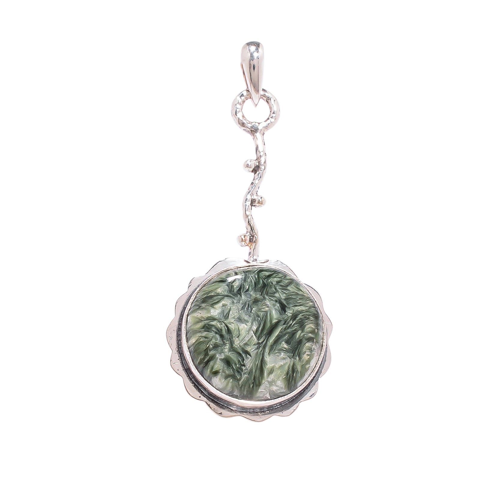 Seraphinite - Russia 925 Solid Sterling Silver Pendant