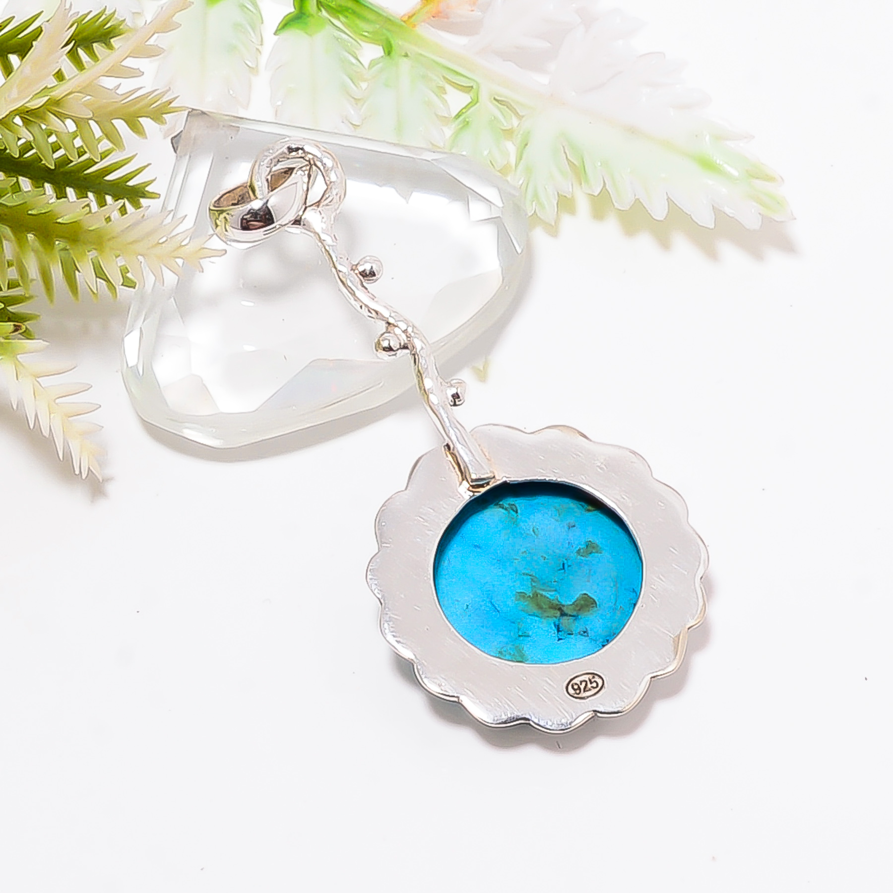 Magnesite Turquoise 925 Solid Sterling Silver Pendant