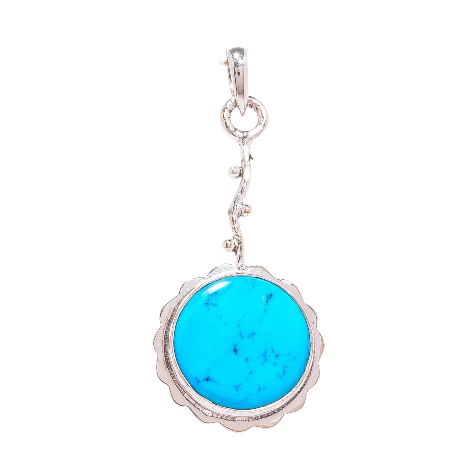 Magnesite Turquoise 925 Solid Sterling Silver Pendant