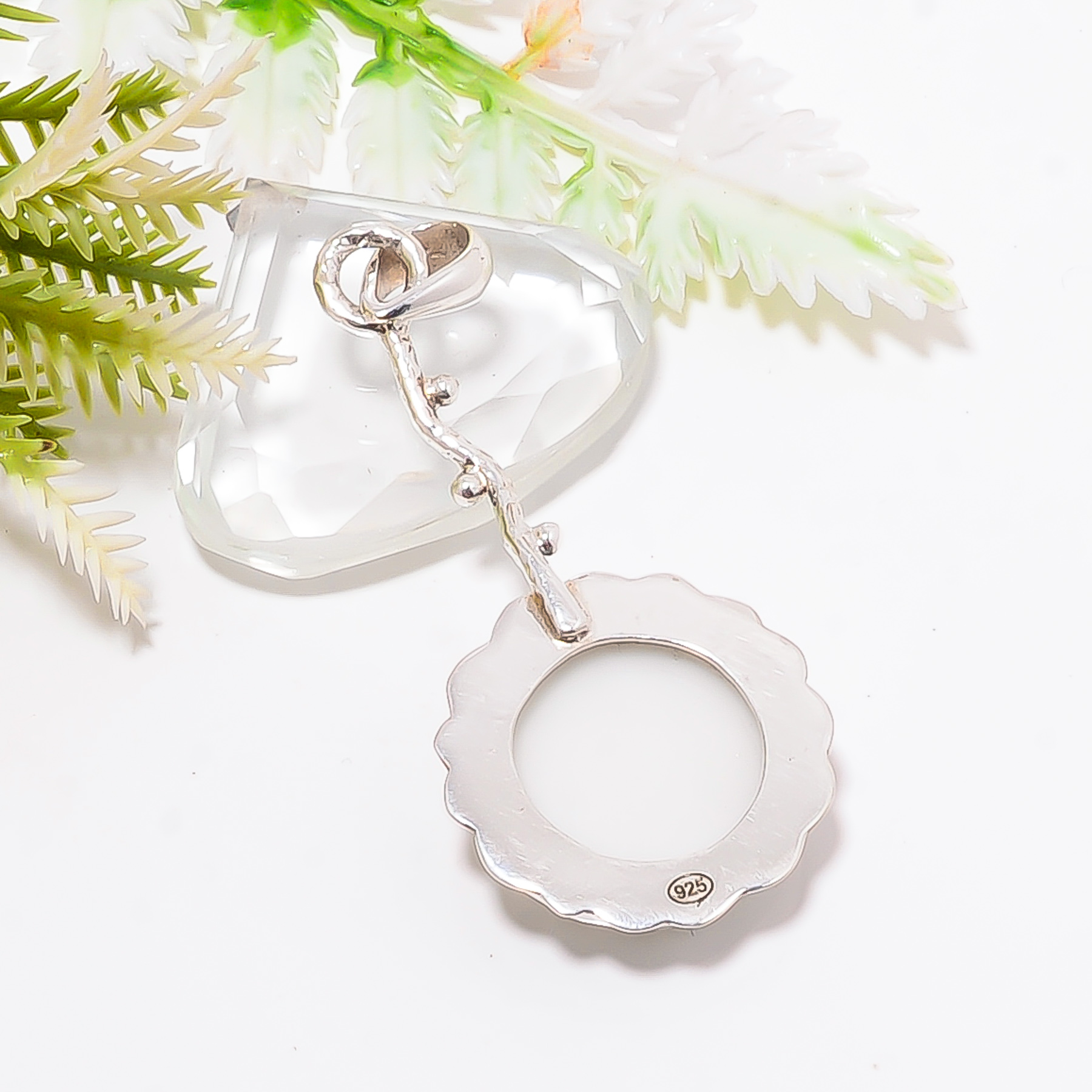 White Coral - Simulated 925 Solid Sterling Silver Pendant
