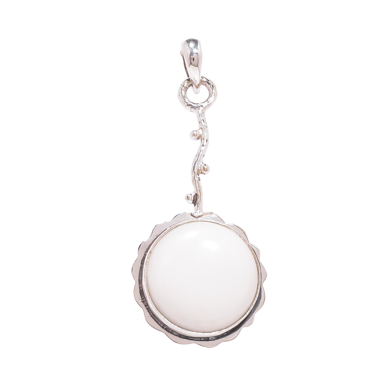 White Coral - Simulated 925 Solid Sterling Silver Pendant