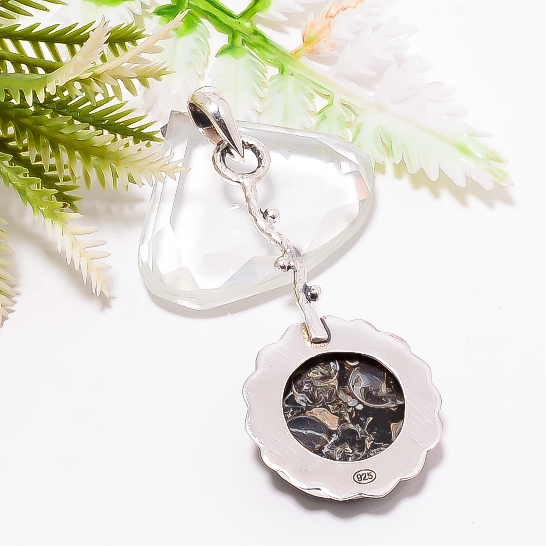 Turritella Agate - Wyoming 925 Solid Sterling Silver Pendant