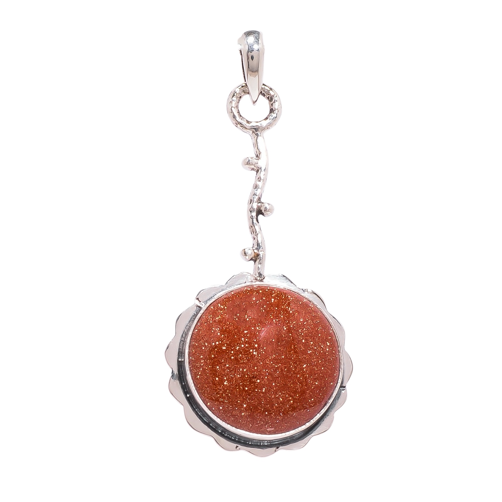 Golden Sunstone - Simulated 925 Solid Sterling Silver Pendant